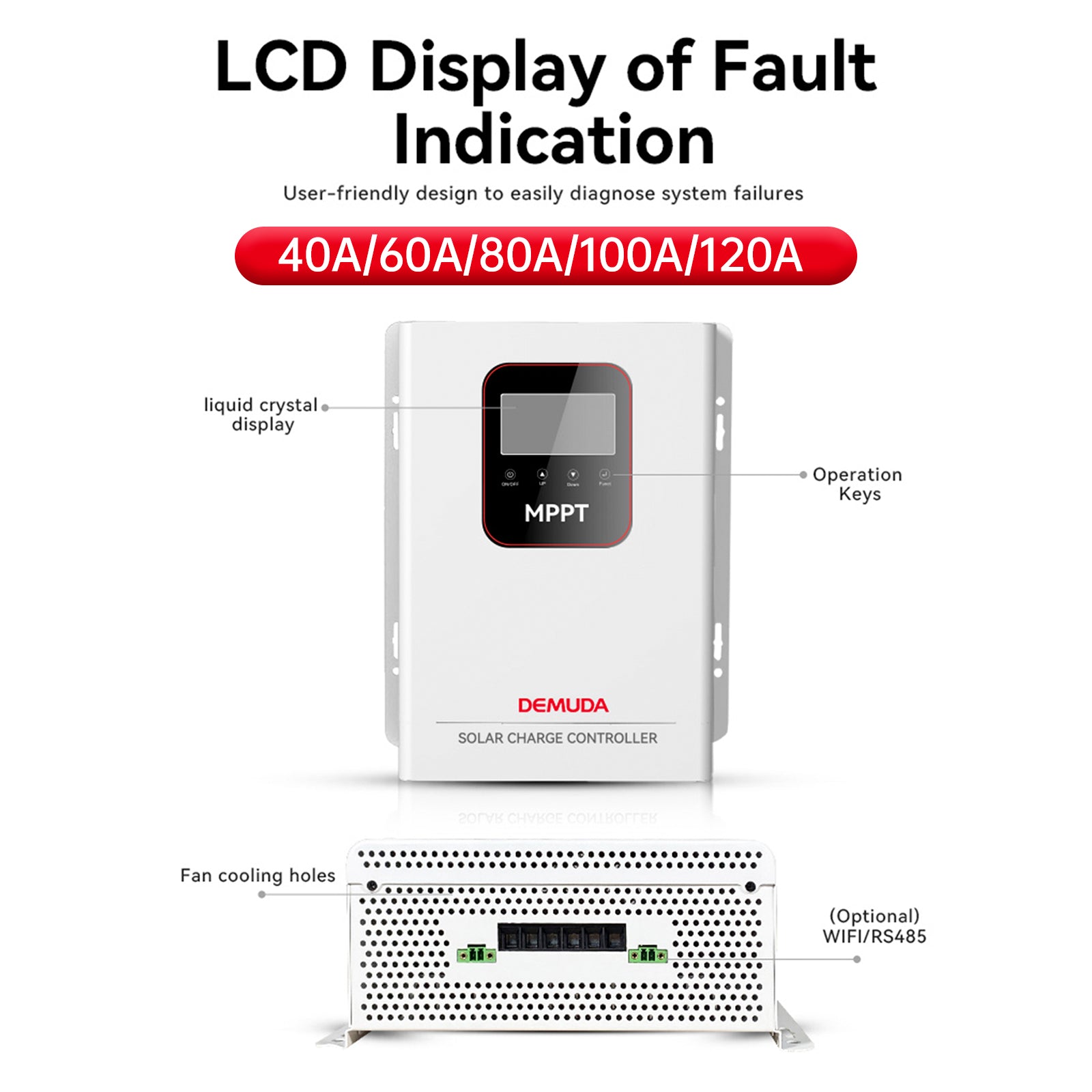 40A-120A MPPT Solar Controller 12V-48V Photovoltaic Home Energy Storage Control
