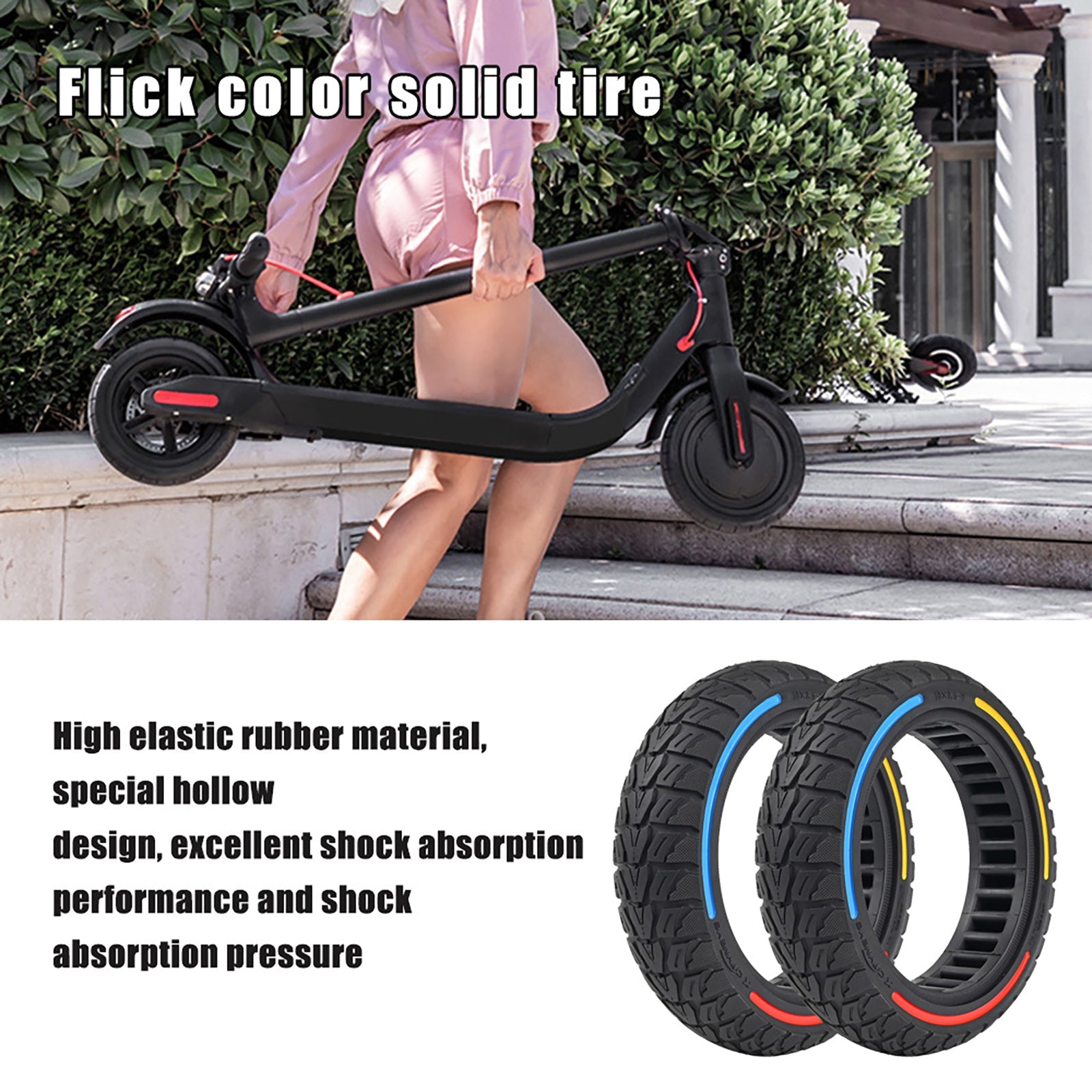 Full rubber tires 10x2.5-7 E-Scooter full rubber tires for Xiaomi 4/Mi4 Pro