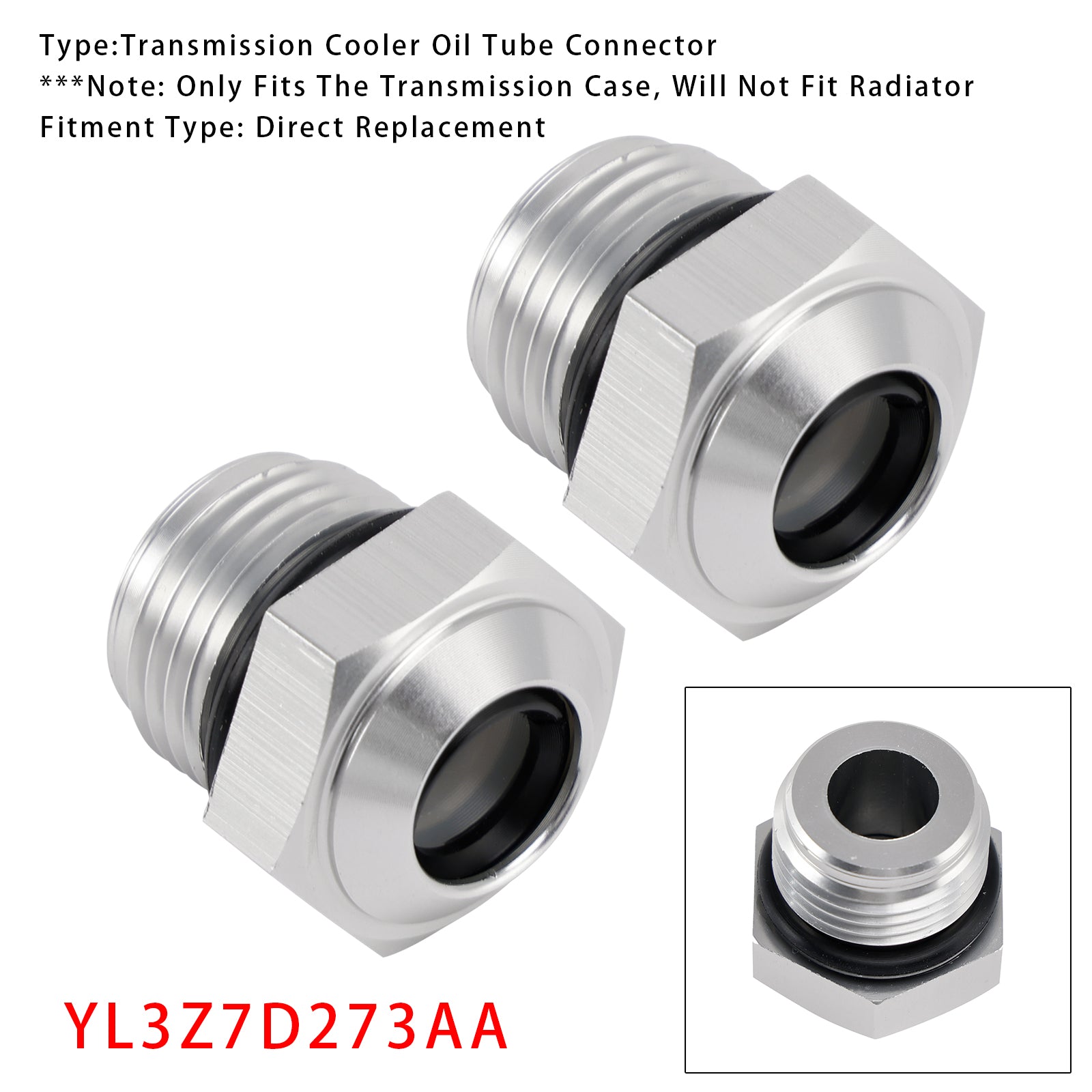 2PCS Transmission Cooler Oil Tube Connector YL3Z7D273AA For Ford Expedition