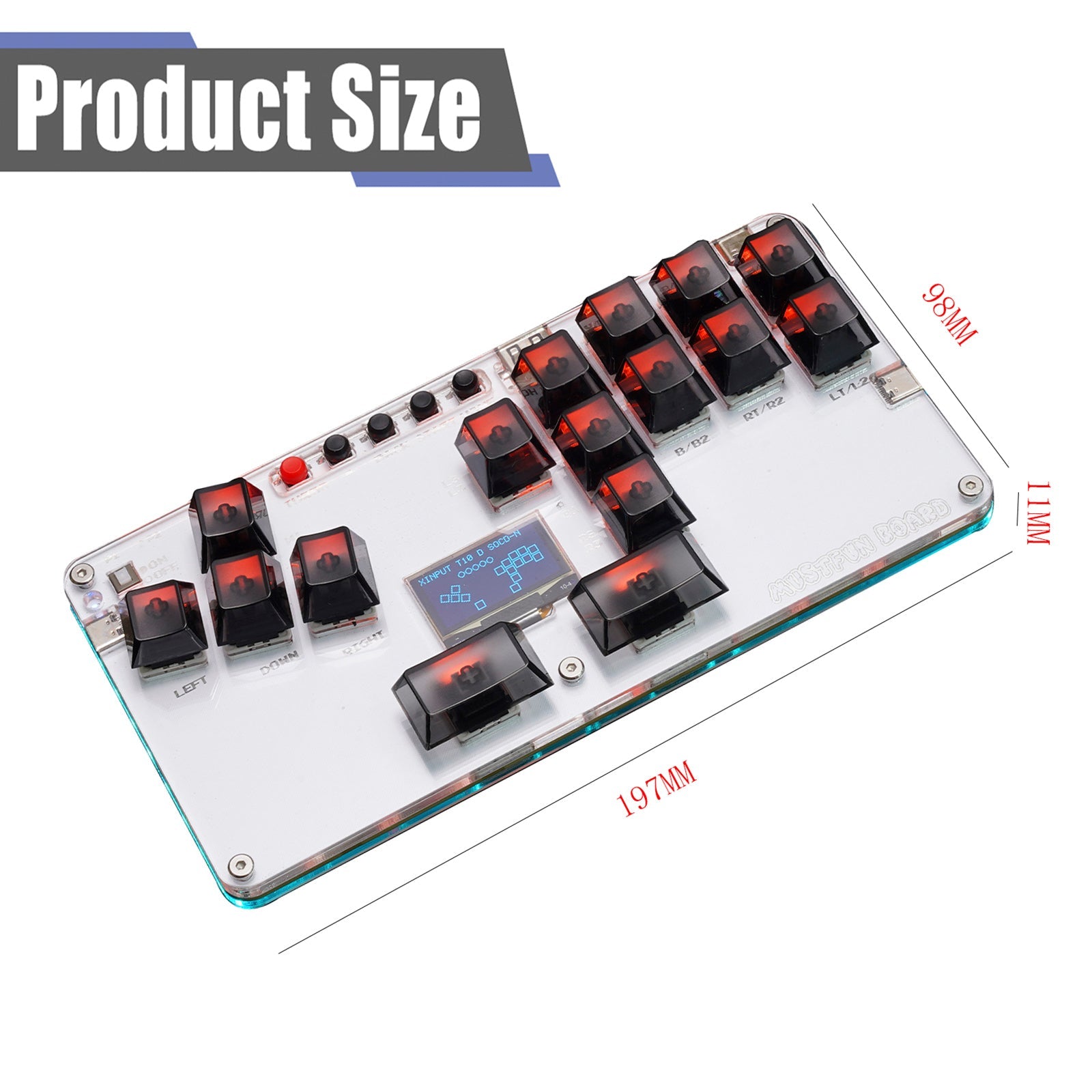 MustFun Hitbox Mini Stickless Controller Suitable For PC/PS3/PS4/Switch And Other Gaming Devices