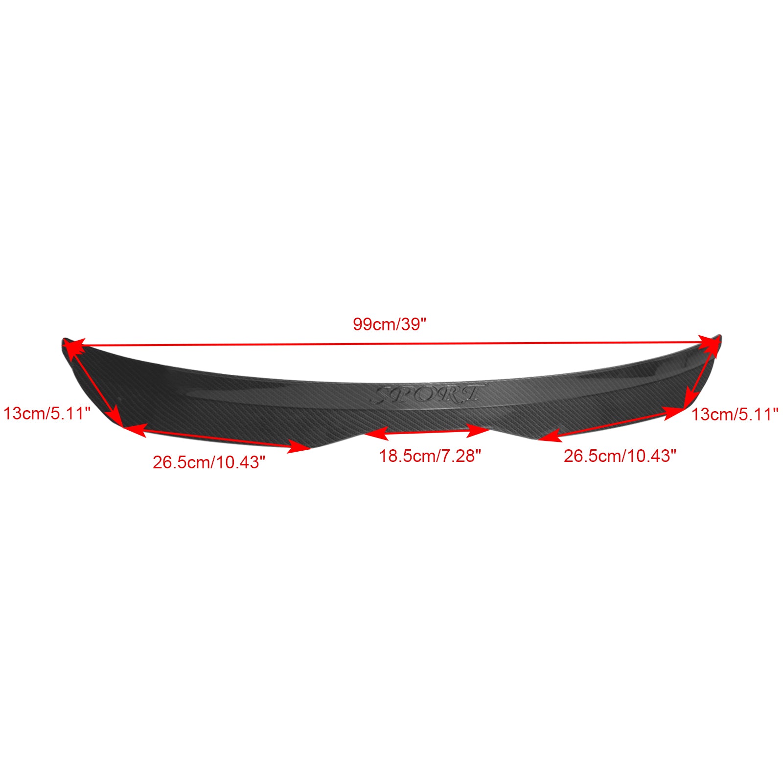 Carbon Fiber Look Car ABS Rear Spoiler Universal Modified Roof Extension Lip Fedex Express