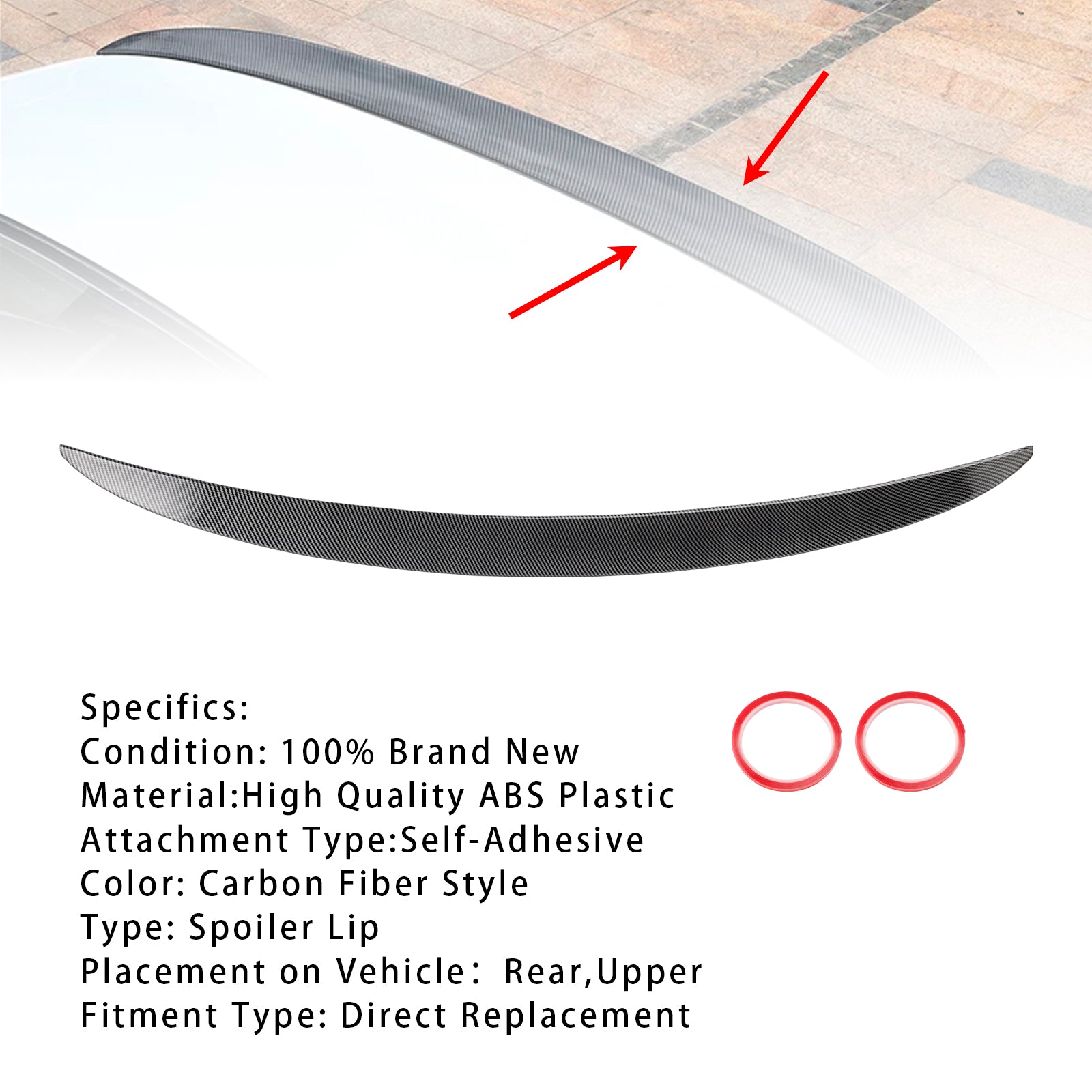 2017-2023 BMW G30 G38 F90 M5 MP Carbon Fiber Style Rear Trunk Spoiler Wing