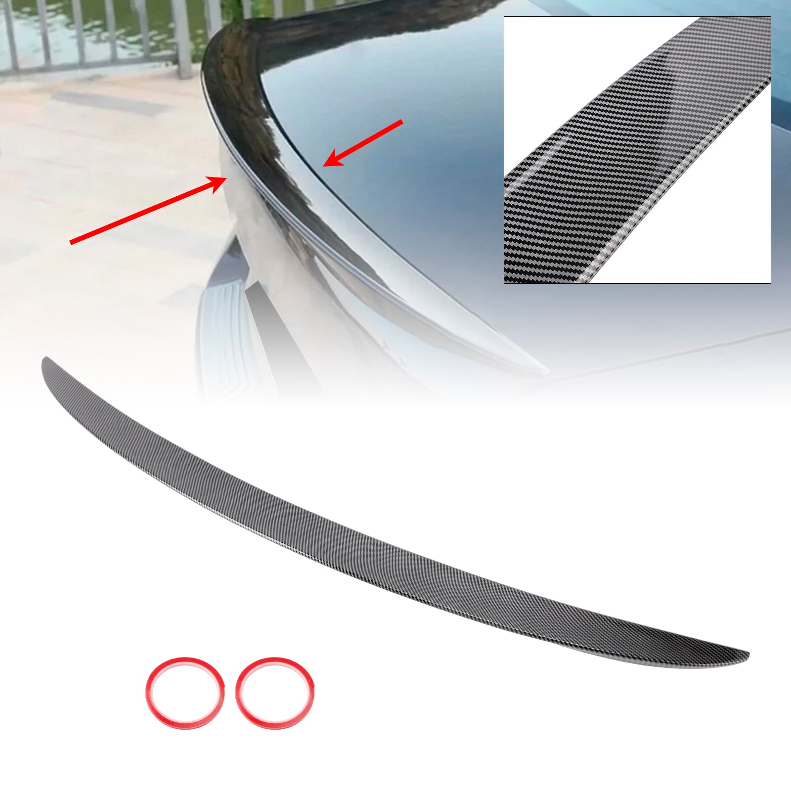 2017-2023 BMW G30 G38 F90 M5 MP Carbon Fiber Style Rear Trunk Spoiler Wing