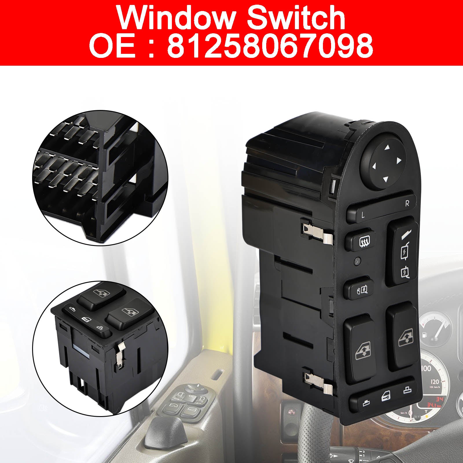 81258067098 81258067045 Window Switch Front Left Side for MAN TGA TGM TGL