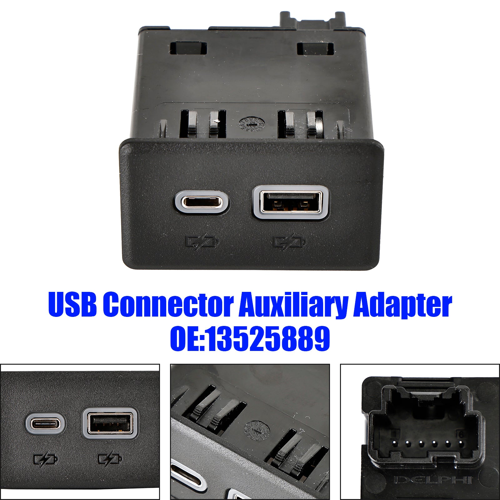 USB Connector Auxiliary Adapter 13525889 for Silverado Sierra 1500 2500 3500