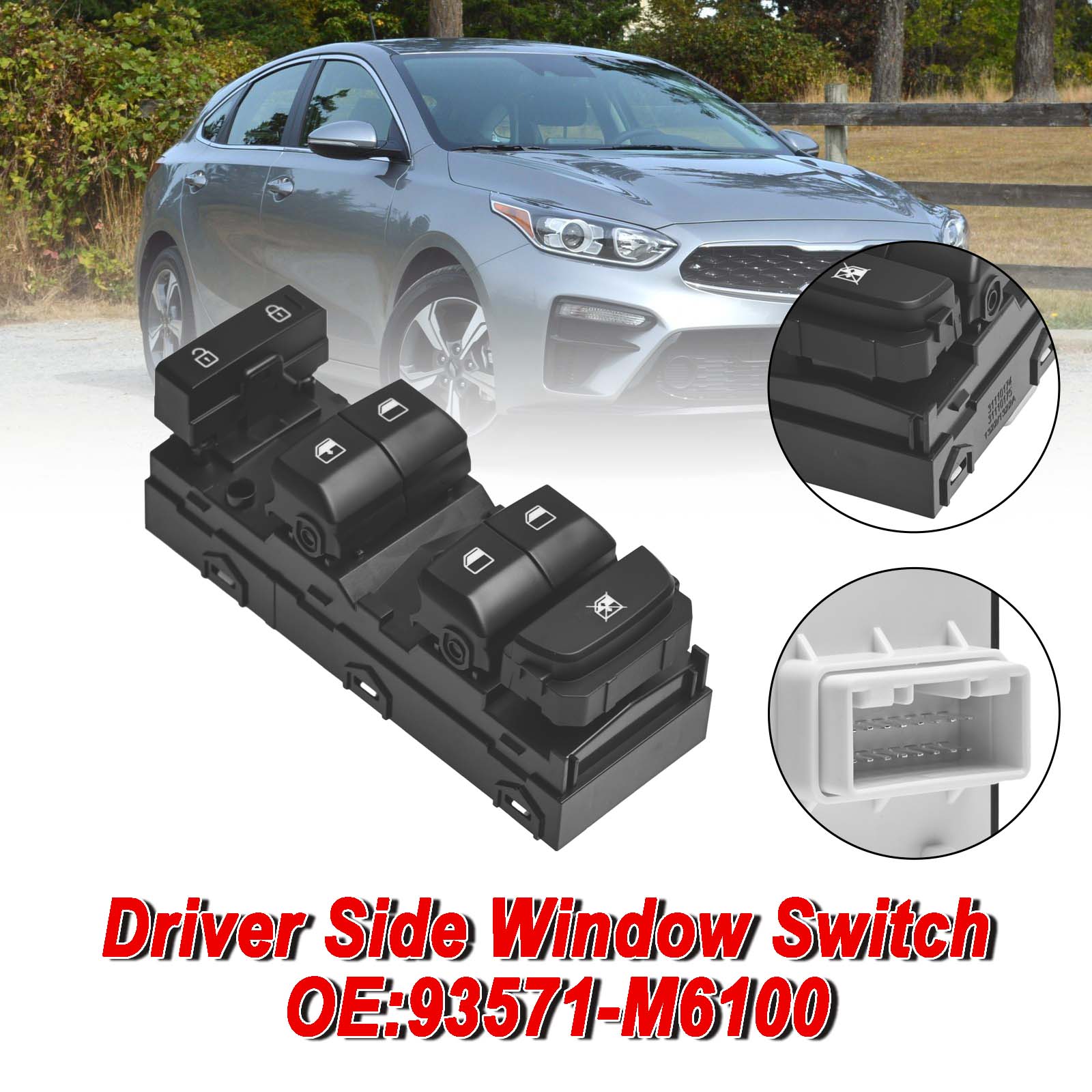 Driver Side Door Power Window Switch for Kia Forte 2019-2021 93571-M6100