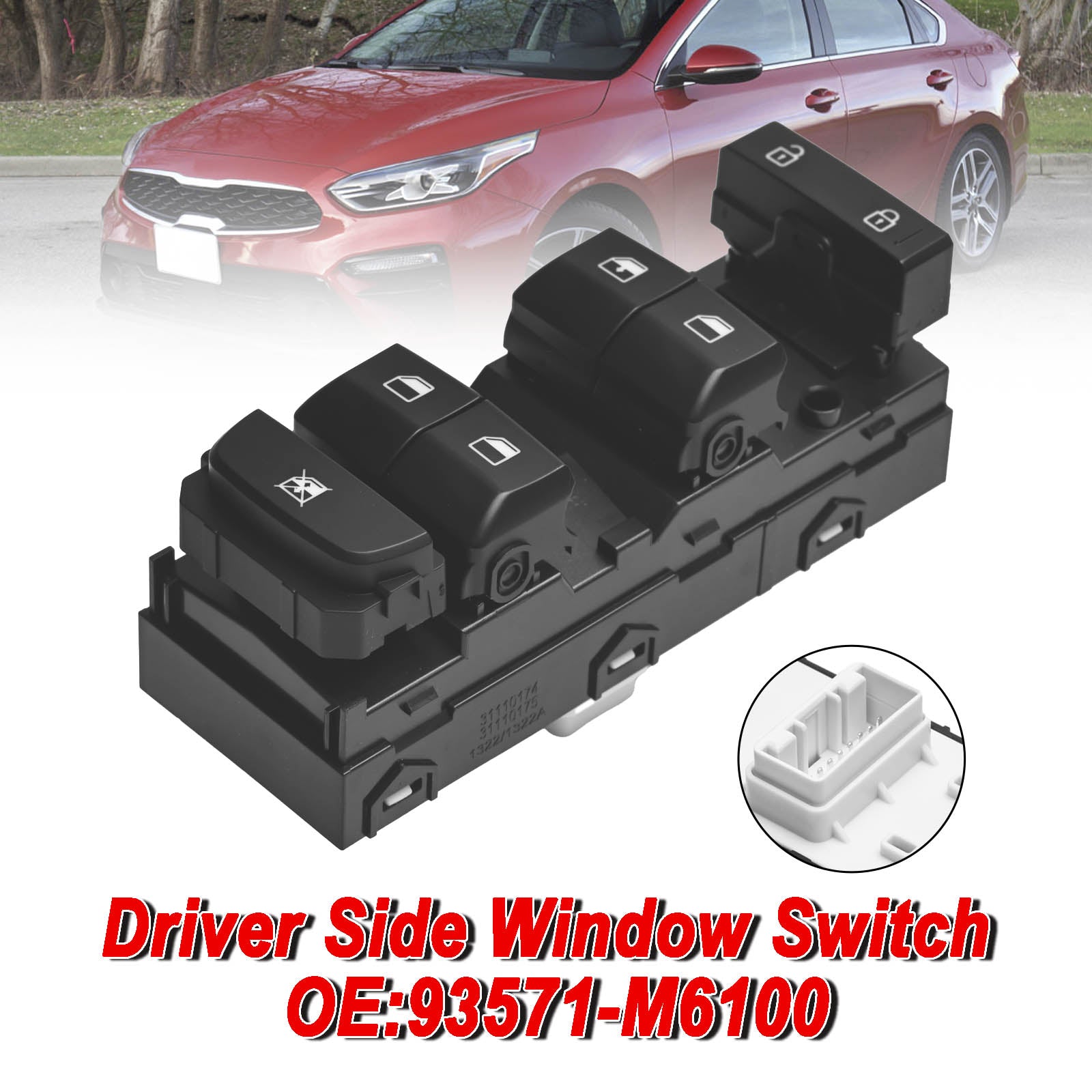 Driver Side Door Power Window Switch for Kia Forte 2019-2021 93571-M6100