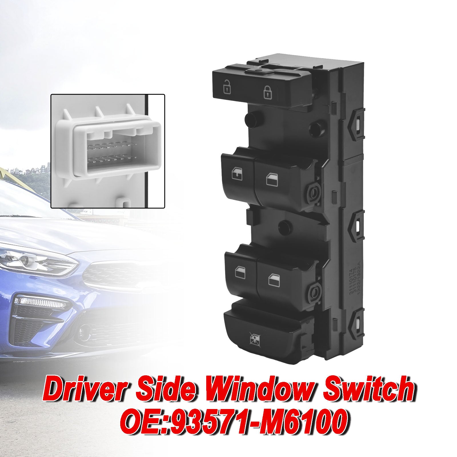 Driver Side Door Power Window Switch for Kia Forte 2019-2021 93571-M6100