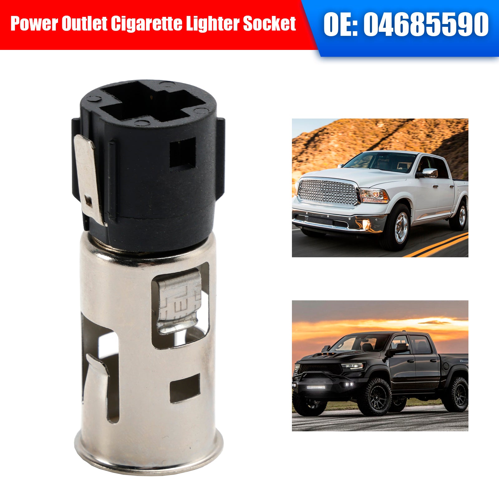 Power Outlet Cigarette Lighter Socket 04685590 For Dodge Ram