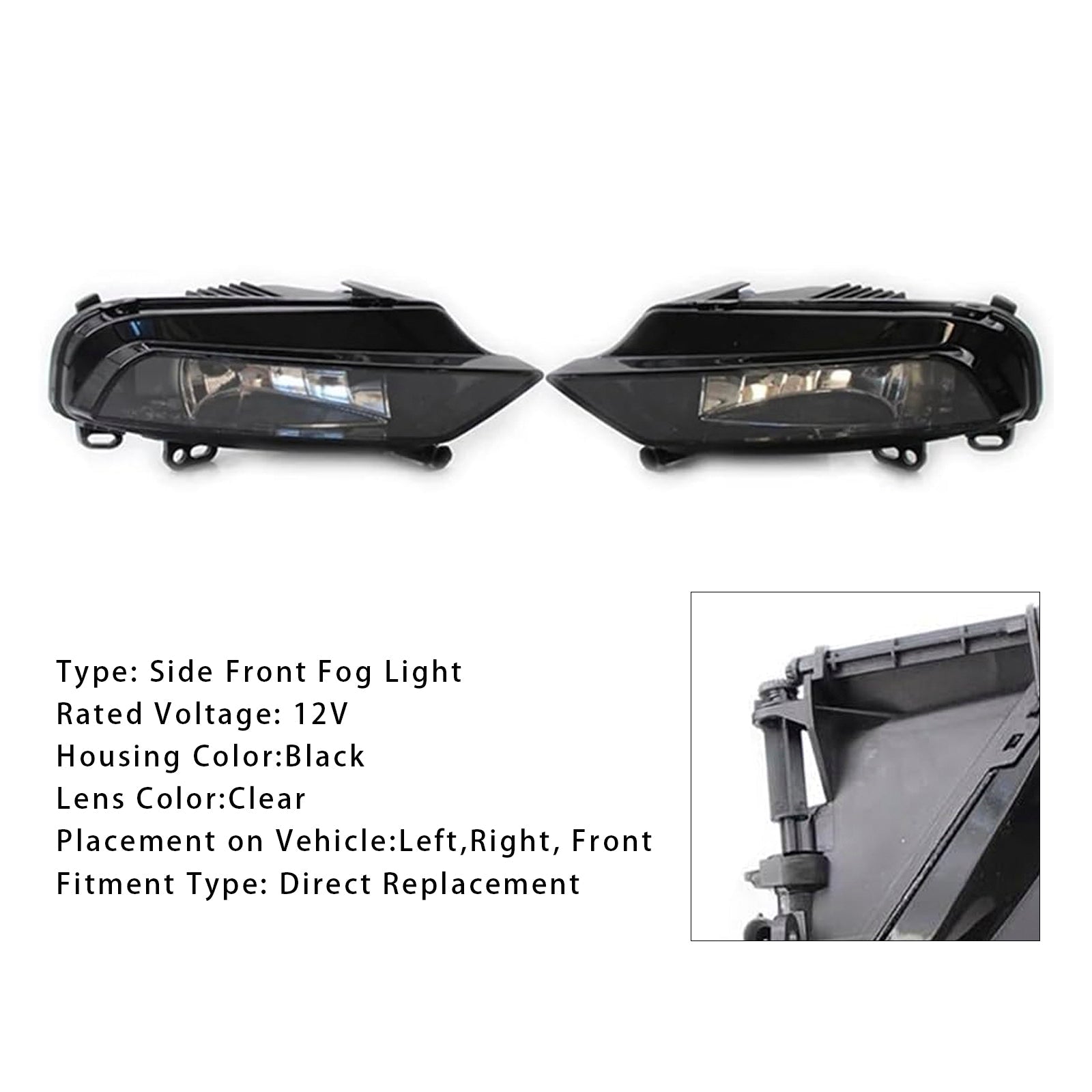 2015-2016 Audi A3 Saloon Pair Front Fog Light Lamps With Bulbs 8V0941699B