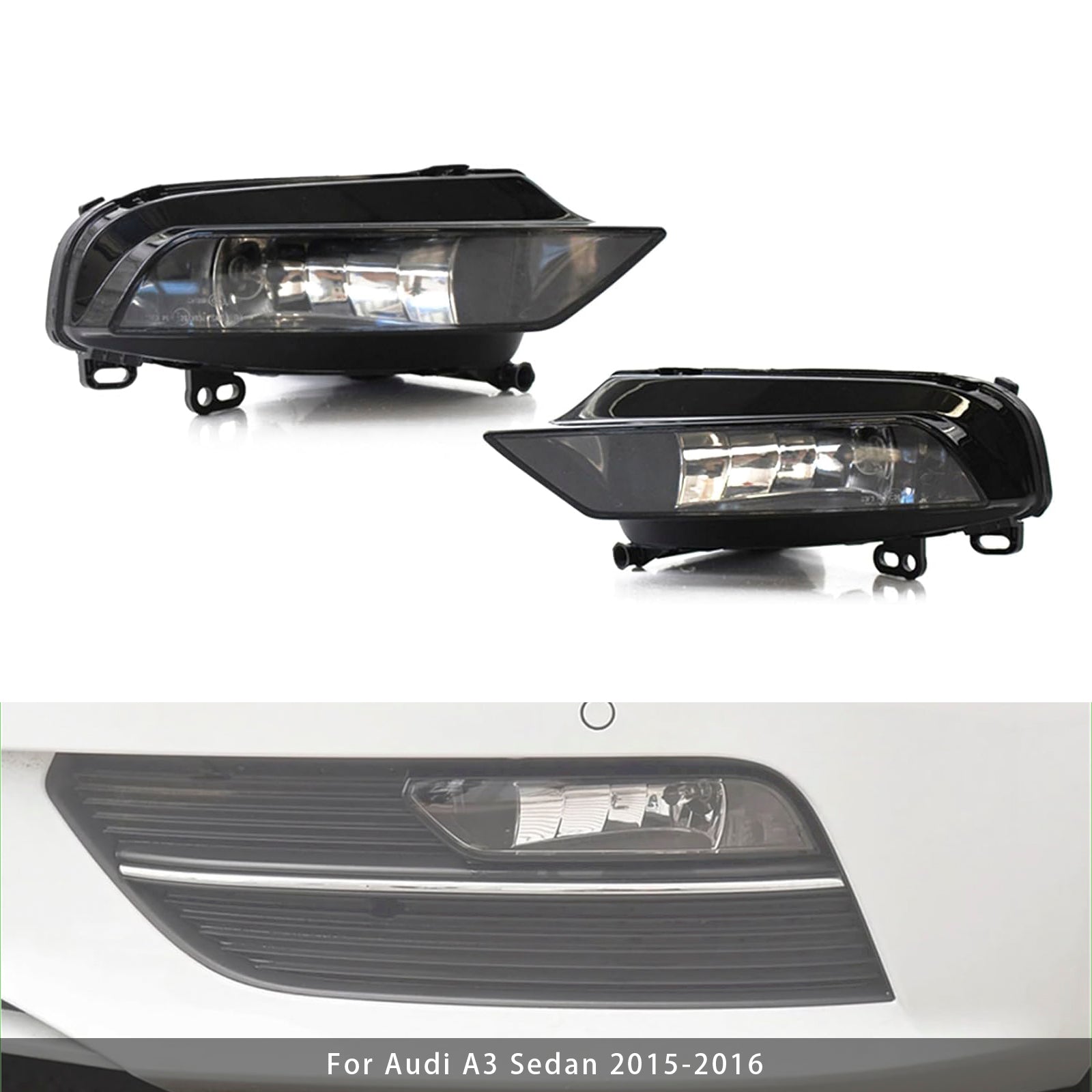 2015-2016 Audi A3 Saloon Pair Front Fog Light Lamps With Bulbs 8V0941699B