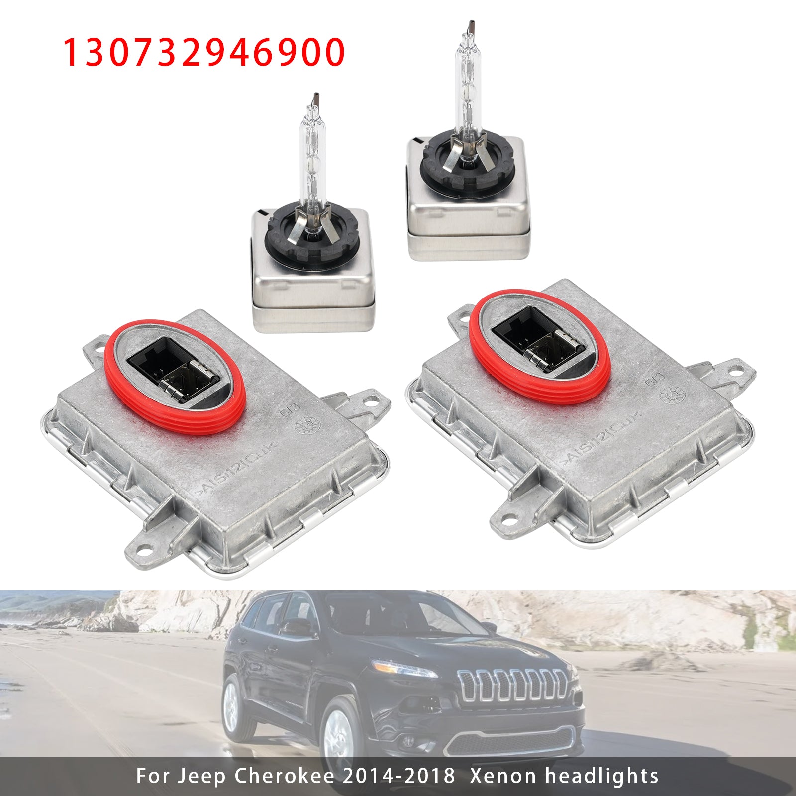 Xenon Ballast HID Control Unit+ D3S Bulbs Kit For 2017-2019 Jeep Compass