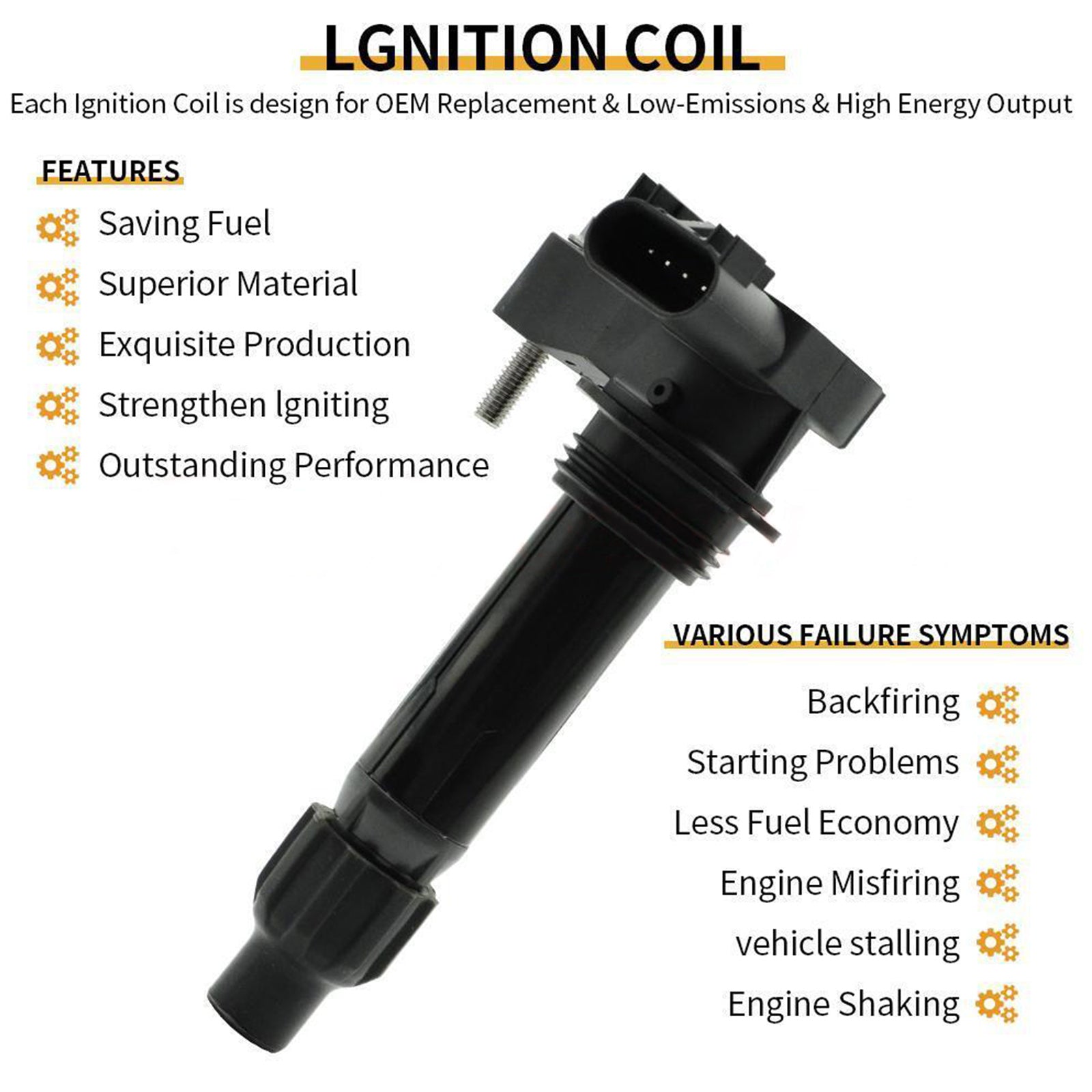 2007-2008 Cadillac SRX GMC Acadia Saturn Outlook 6 Ignition coil+6 Spark Plug UF569 Fedex Express