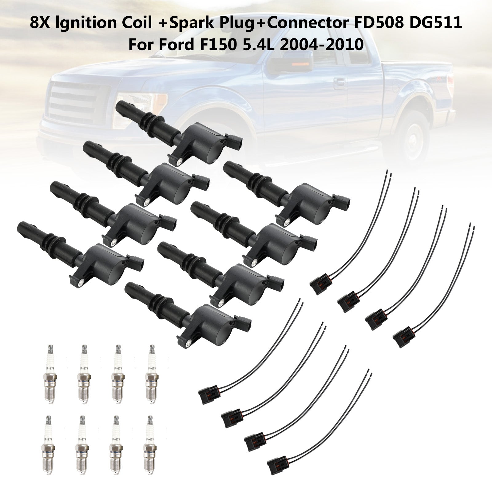 2007-2008 Ford Explorer Sport Trac4.6L V8 8X lgnition Coil +Spark Plug+Connector FD508 DG511 Fedex Express