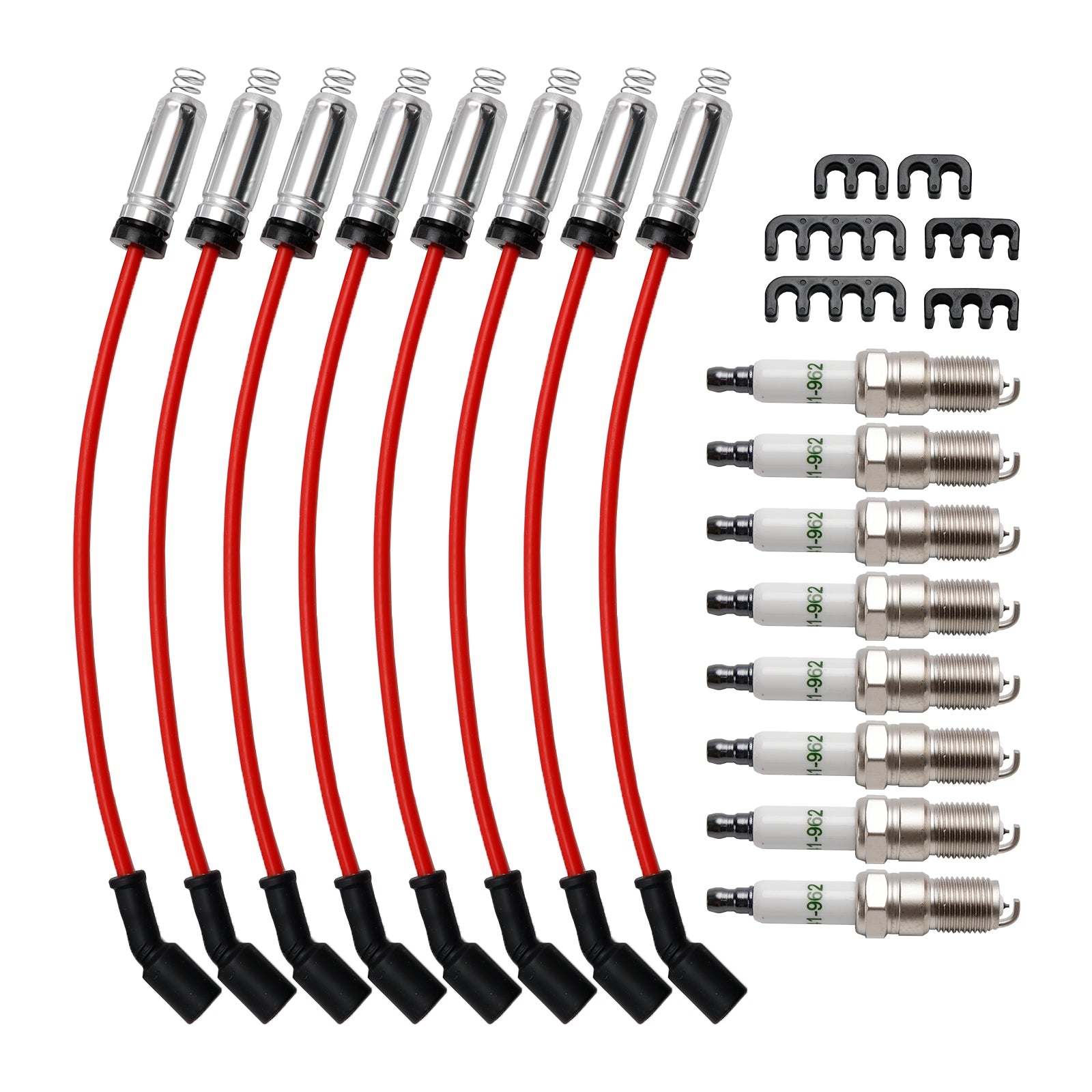 8x Spark Plugs +Wires 10.5mm Set 19299585 For Chevrolet GMC 4.8L 5.3L 6.0L V8