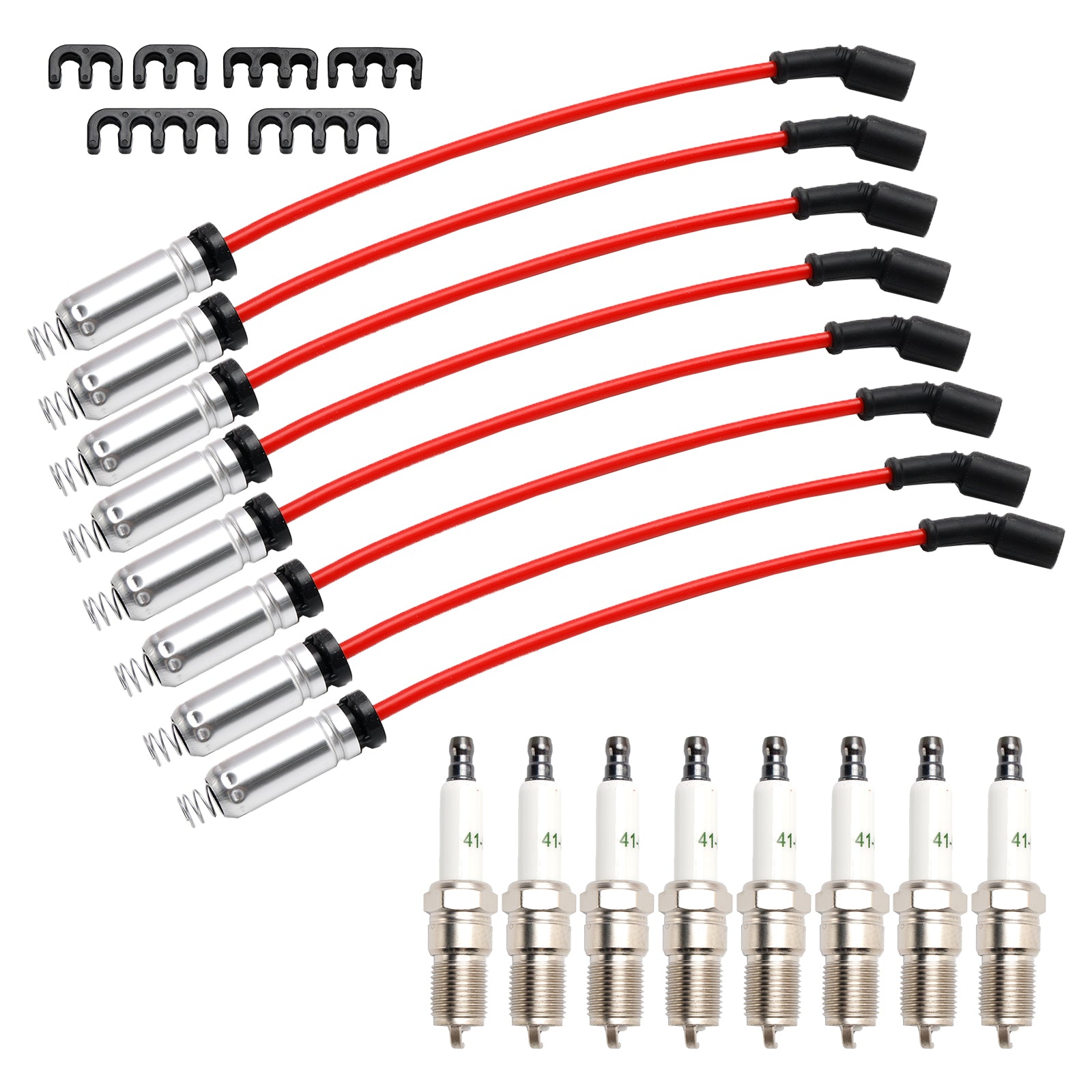 8x Spark Plugs +Wires 10.5mm Set 19299585 For Chevrolet GMC 4.8L 5.3L 6.0L V8