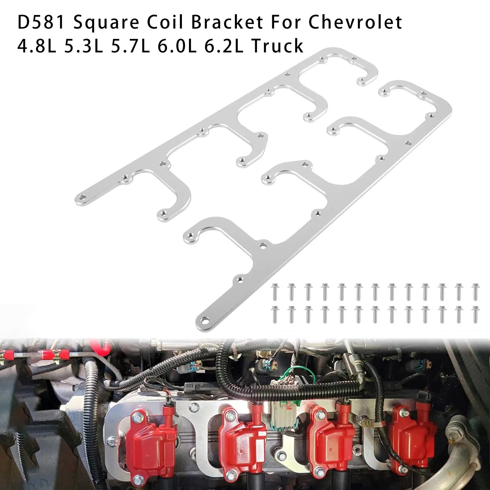 D581 Square Coil Bracket For 1999-2014 Chevrolet 6.0L / 364 V8