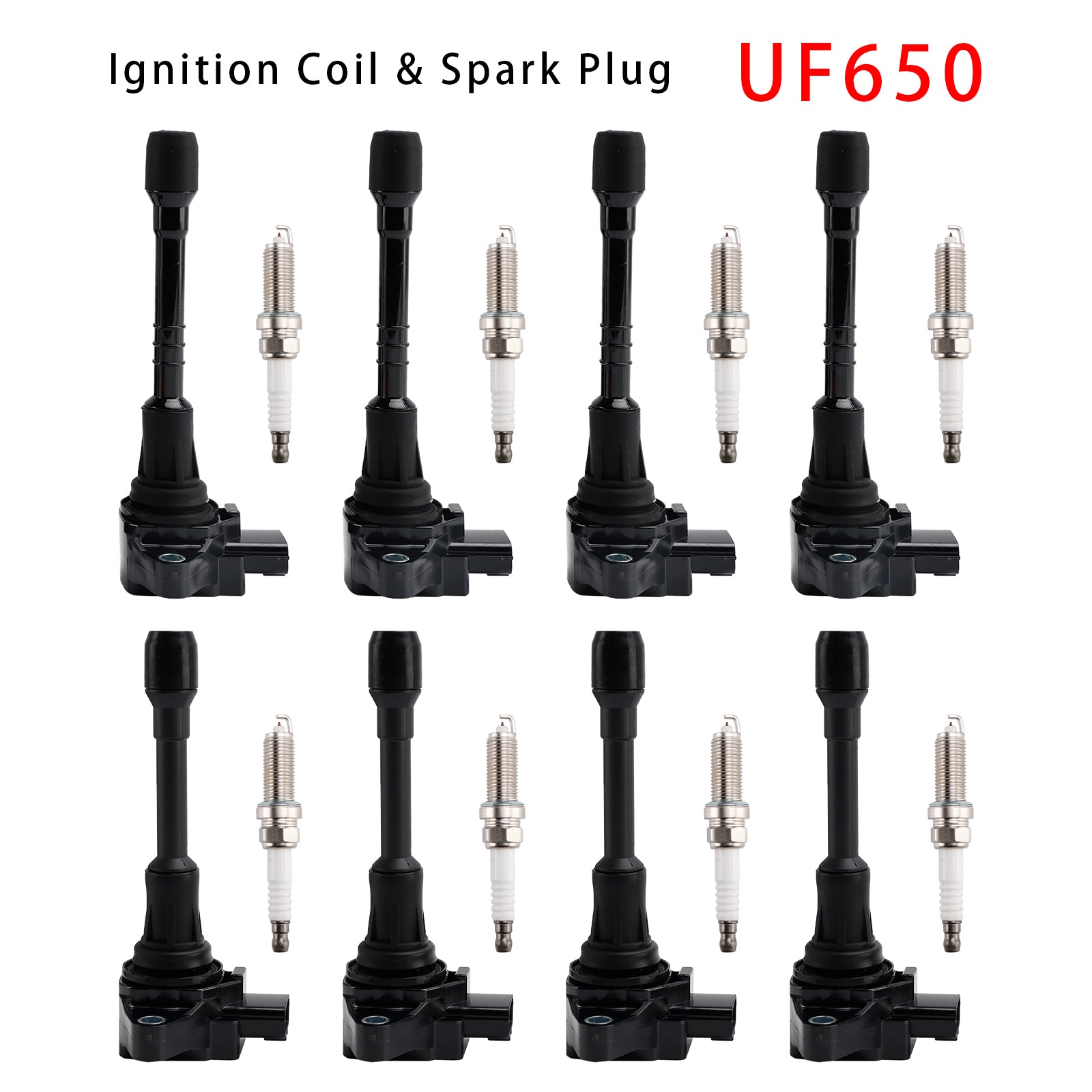 2017-2019 Nissan Armada V8 5.6L Front Bank 8X Ignition Coil & Spark Plug Kit UF650