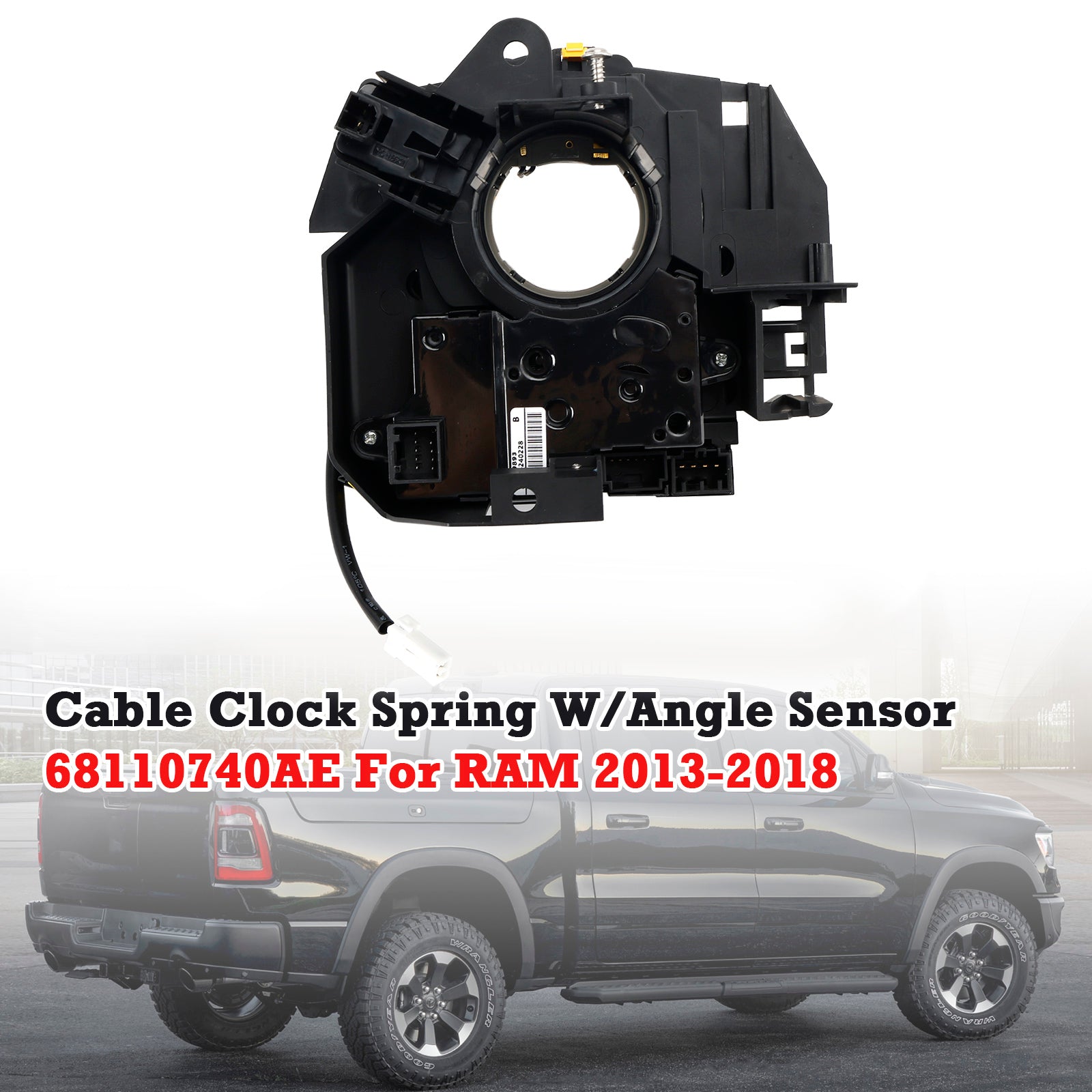 68110740AE Clock Spring with Angle Sensor 9 PINS For Dodge RAM 2013-2020