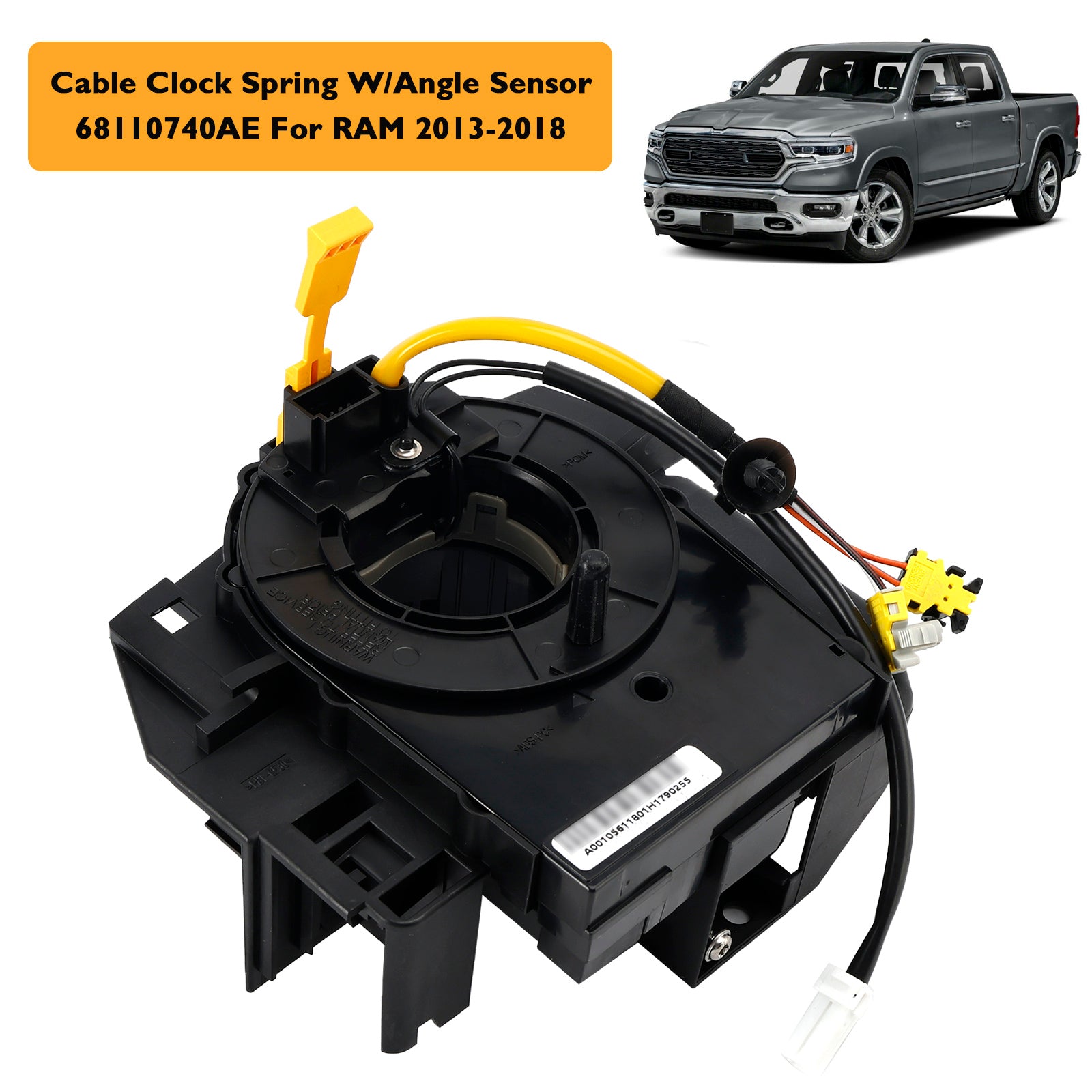 68110740AE Clock Spring with Angle Sensor 9 PINS For Dodge RAM 2013-2020