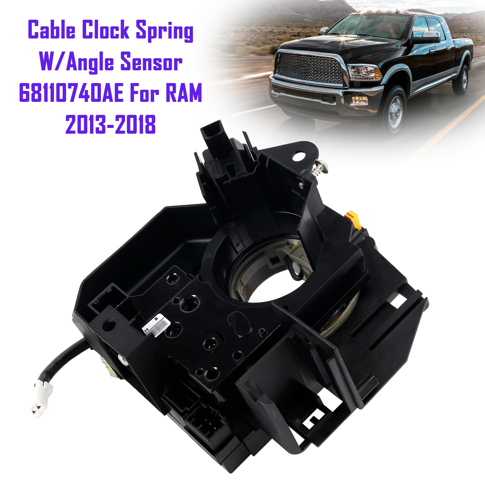 68110740AE Clock Spring with Angle Sensor 9 PINS For Dodge RAM 2013-2020