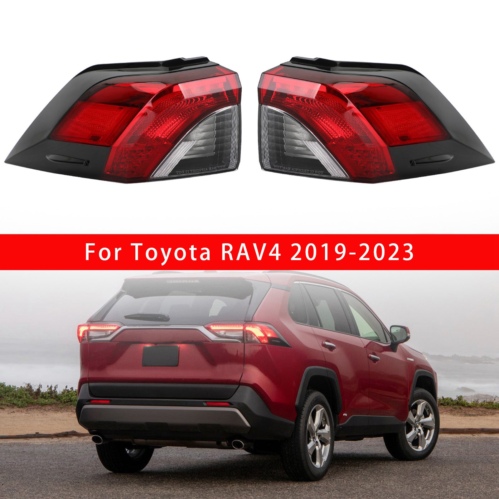 L+R Side Tail Light Rear Lamp Outer 81560/81550-0R090 For Toyota RAV4 2019-2023