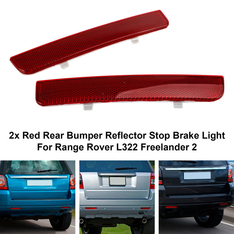 2x Red Rear Bumper Reflector Stop Brake Light For Range Rover L322 Freelander 2