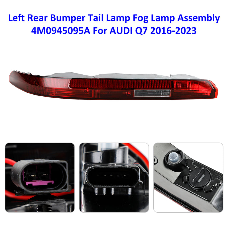 Audi  Q7 2016-2023Left Rear Bumper Tail Lamp Fog Lamp Assembly 4M0945095A