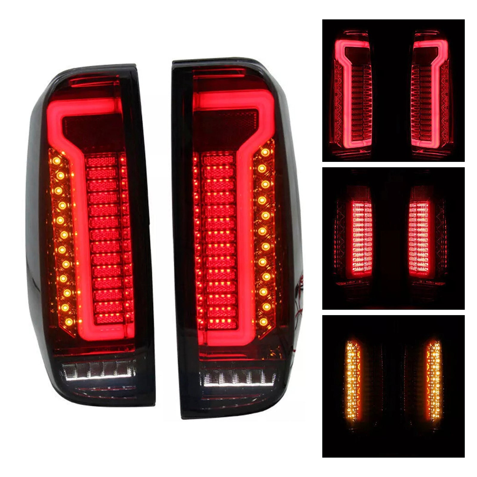 2005-2012 Nissan Navara D40 Frontier Rear LED Tail Light Lamp Pair Smoke