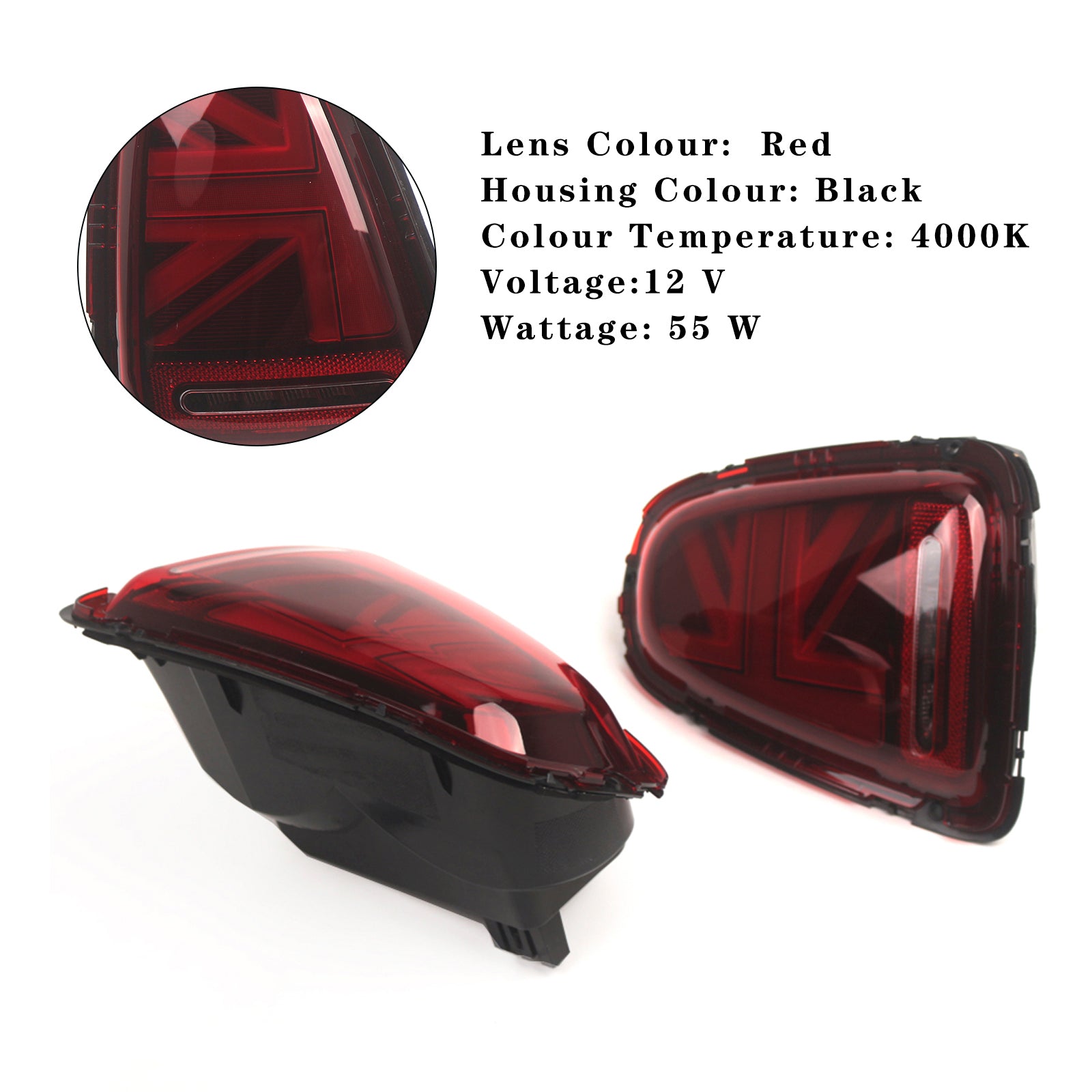 L&R LED Tail lights Lamps For BMW Mini R56 R57 R58 R59 Cooper S 2007-2015 RED