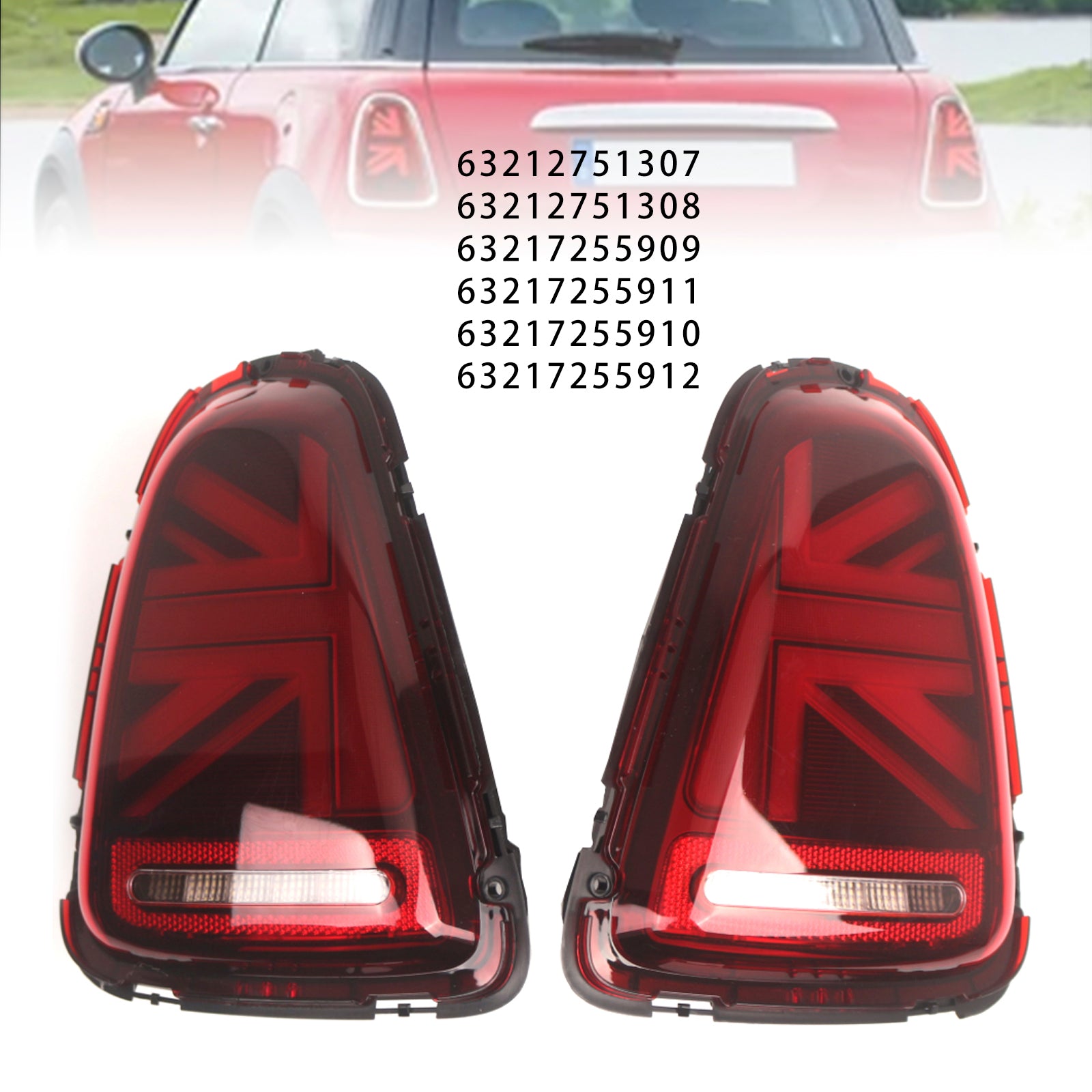 L&R LED Tail lights Lamps For BMW Mini R56 R57 R58 R59 Cooper S 2007-2015 RED