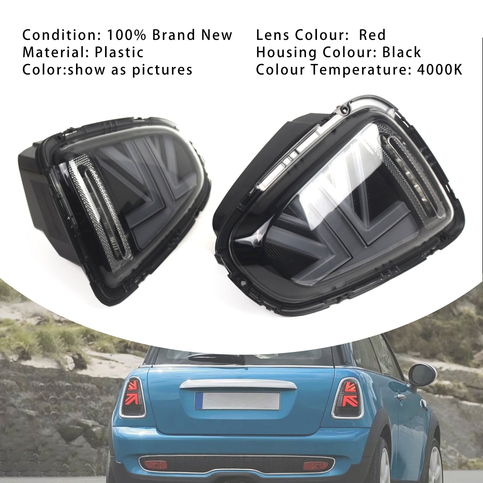 L&R LED Tail lights Lamps For BMW Mini R56 R57 R58 R59 Cooper S 2007-2015 Grey