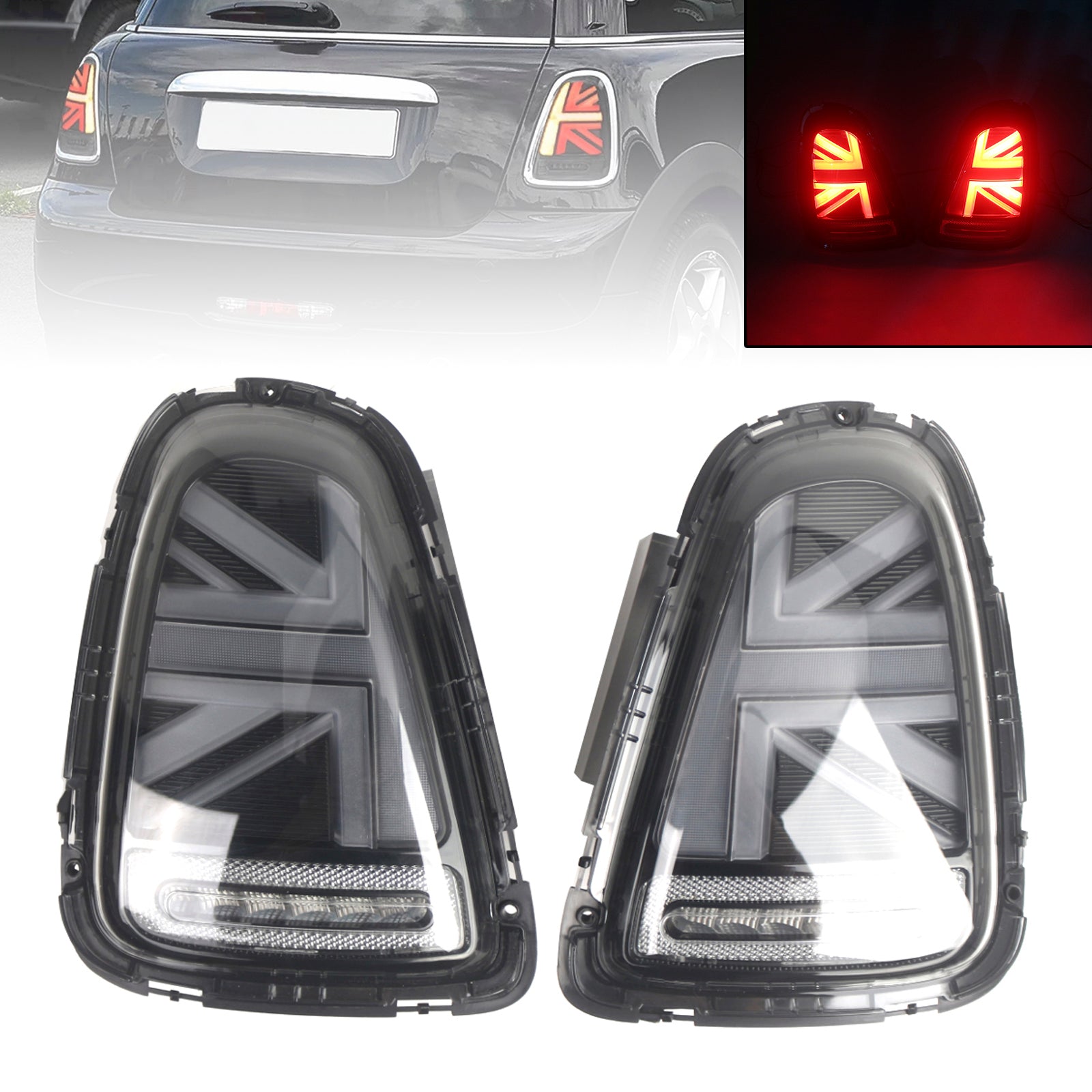 L&R LED Tail lights Lamps For BMW Mini R56 R57 R58 R59 Cooper S 2007-2015 Grey
