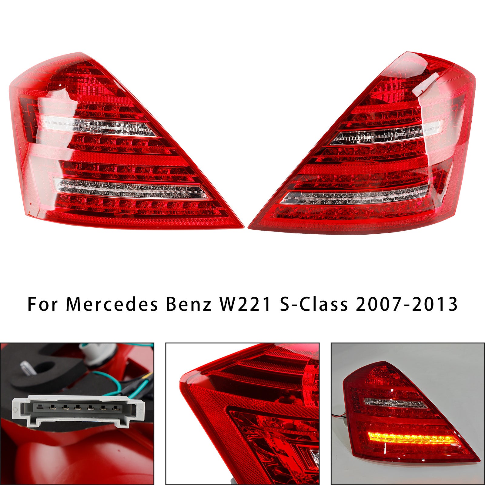2007-2013 Mercedes Benz W221 S-Class Left+Right LED Tail Light Lamp 2218201364 464