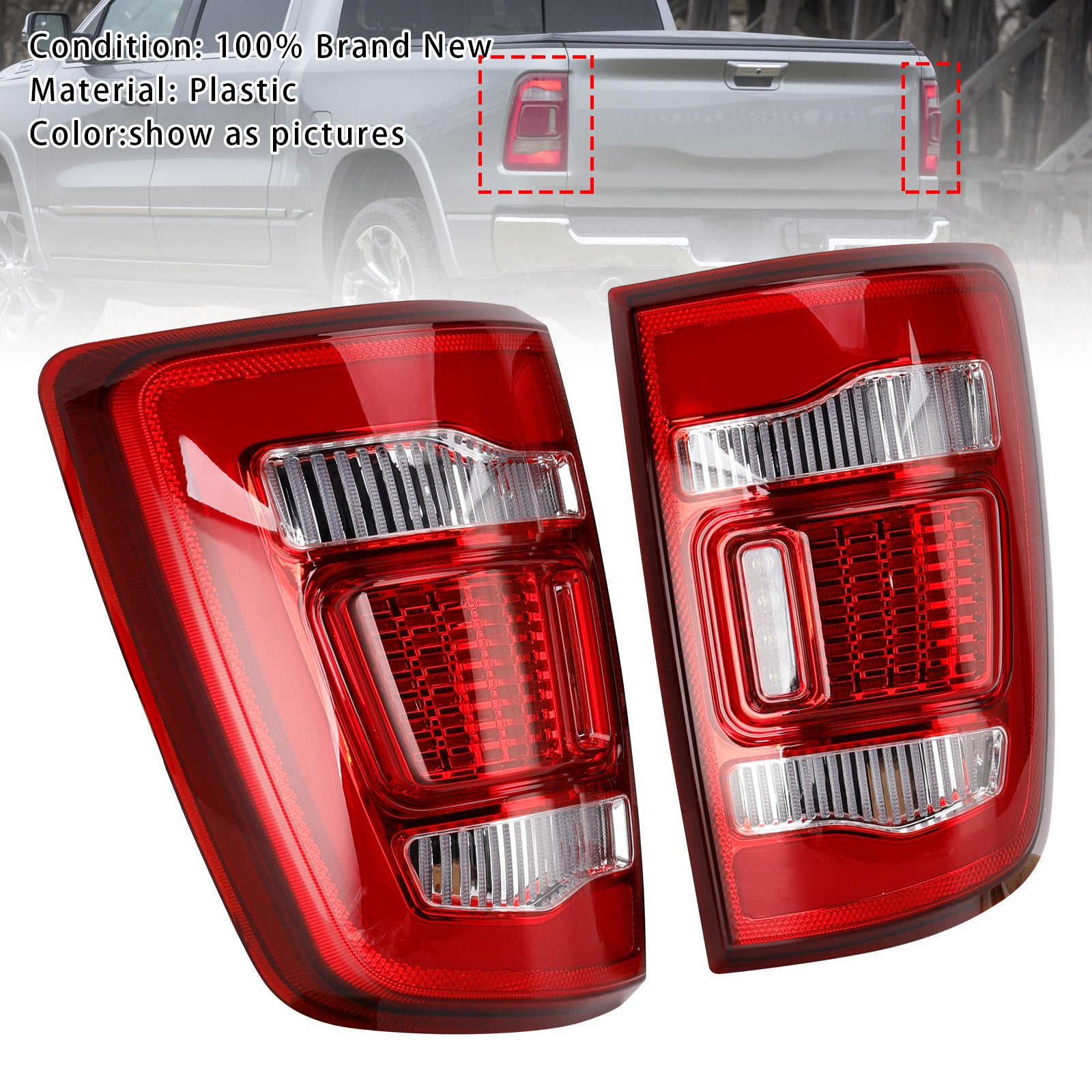 2009-2018 Dodge Ram 1500 Left+Right LED Tail Light Assembly