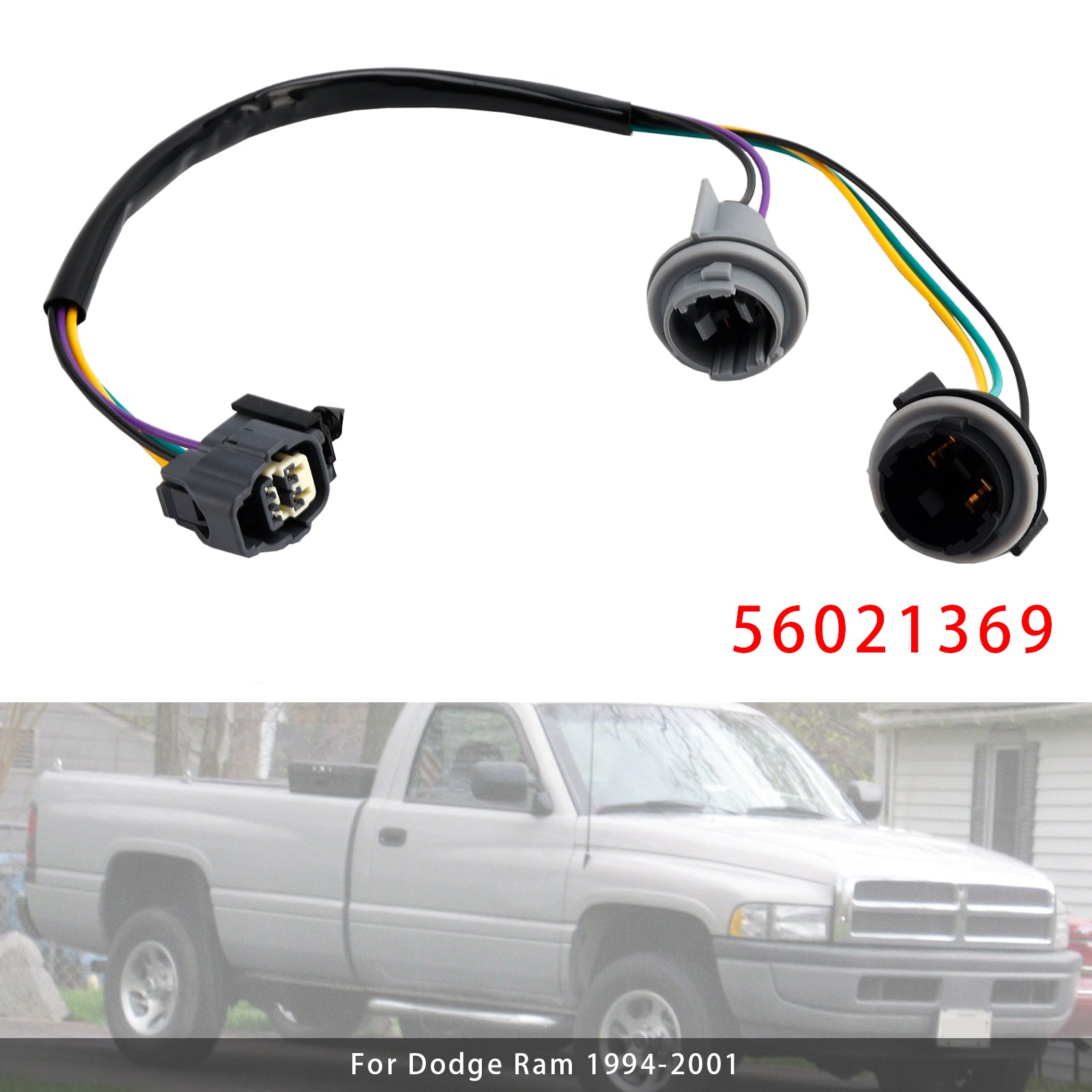 1994-2001 Dodge Ram Rear Tail Light Lamp Wiring Harness 56021369