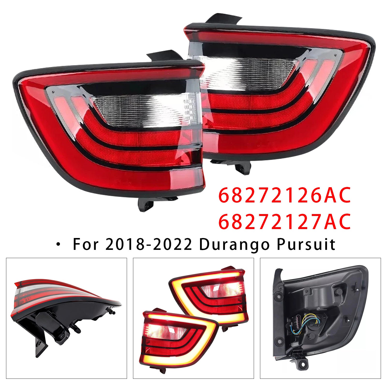 2019-2021 Durango Citadel Platinum Left+Right Rear Tail Light Lamp 68272126AC 68272127AC