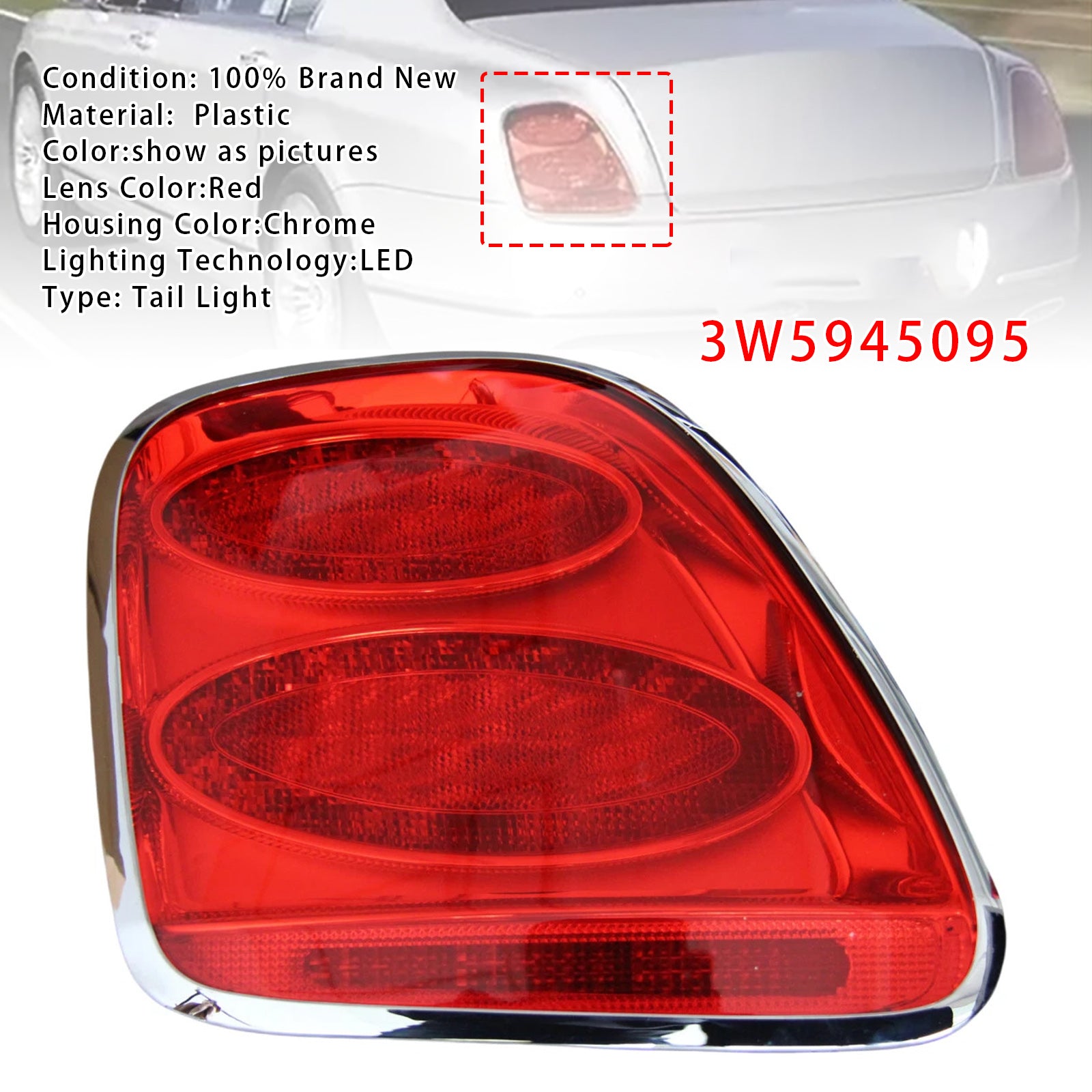 Left Tail Light For Bentley Continental Flying Spur 2009-2012