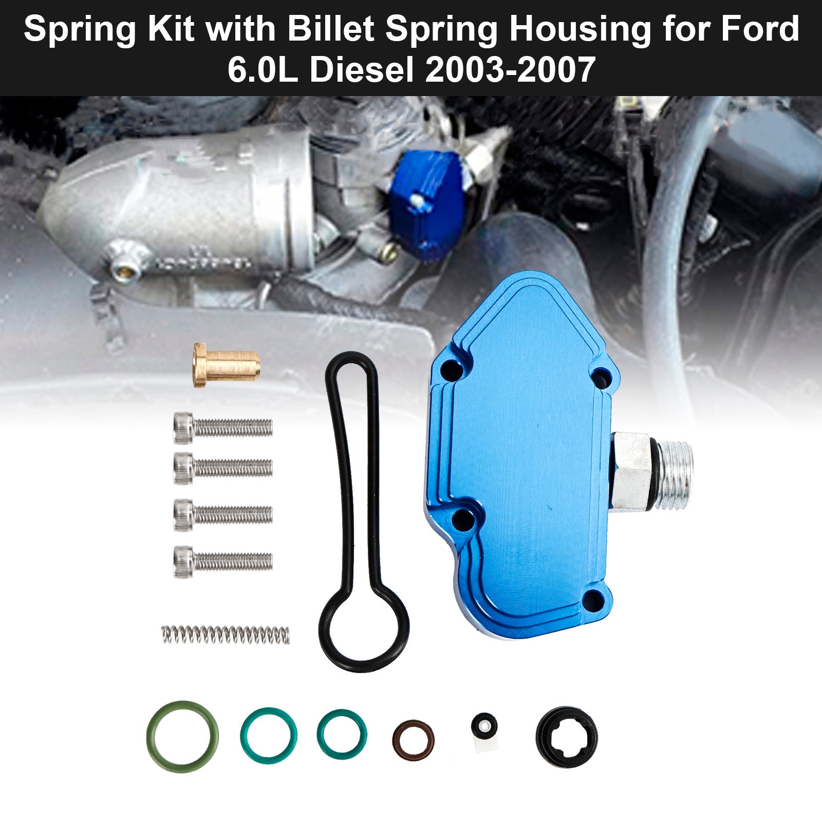 Ford 6.0L Diesel 2003-2007 Spring Kit with Billet Spring Housing