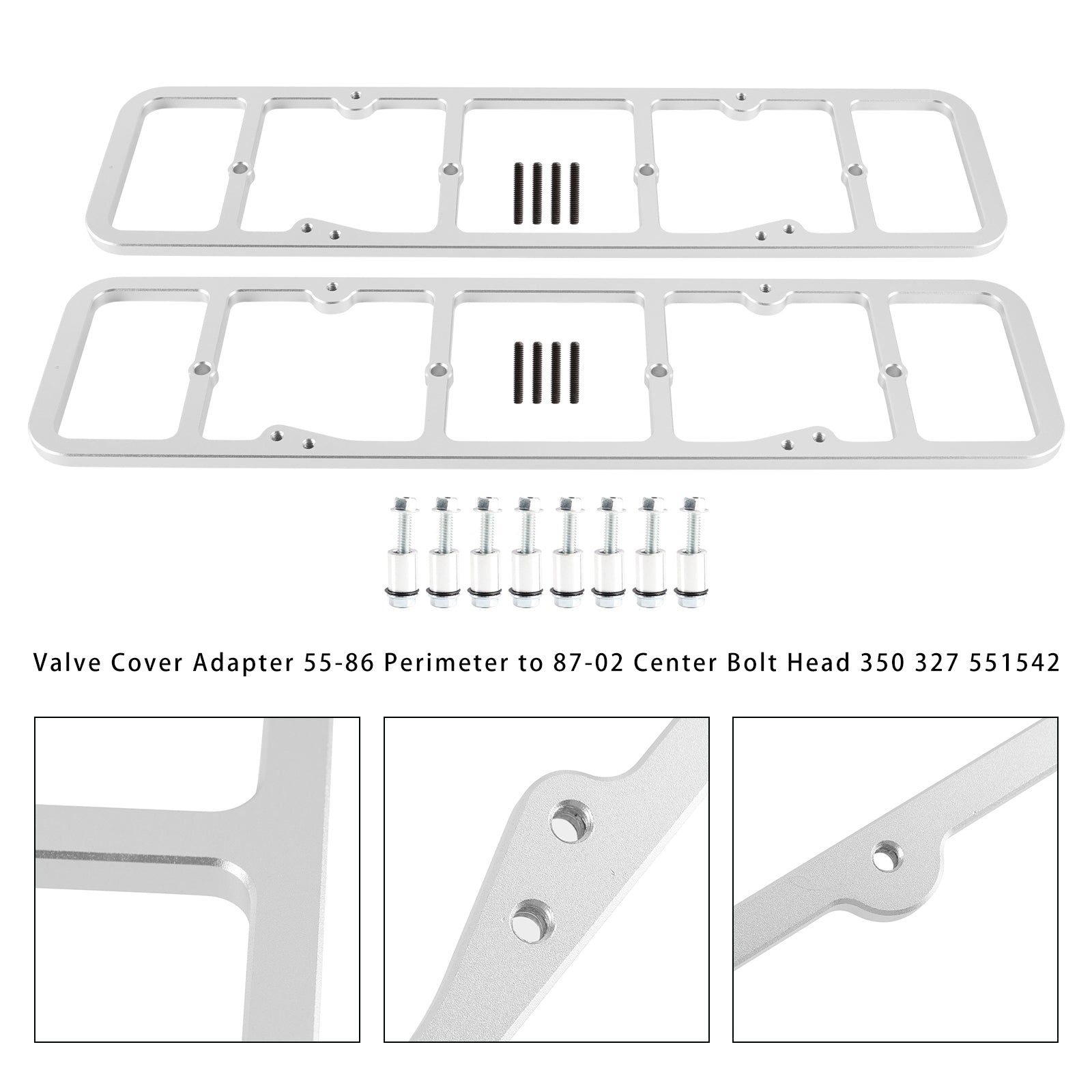 Valve Cover Adapter Compatible with all 1955-1986 perimeter bolt valve covers onto 1987 and newer SBC engines 551542