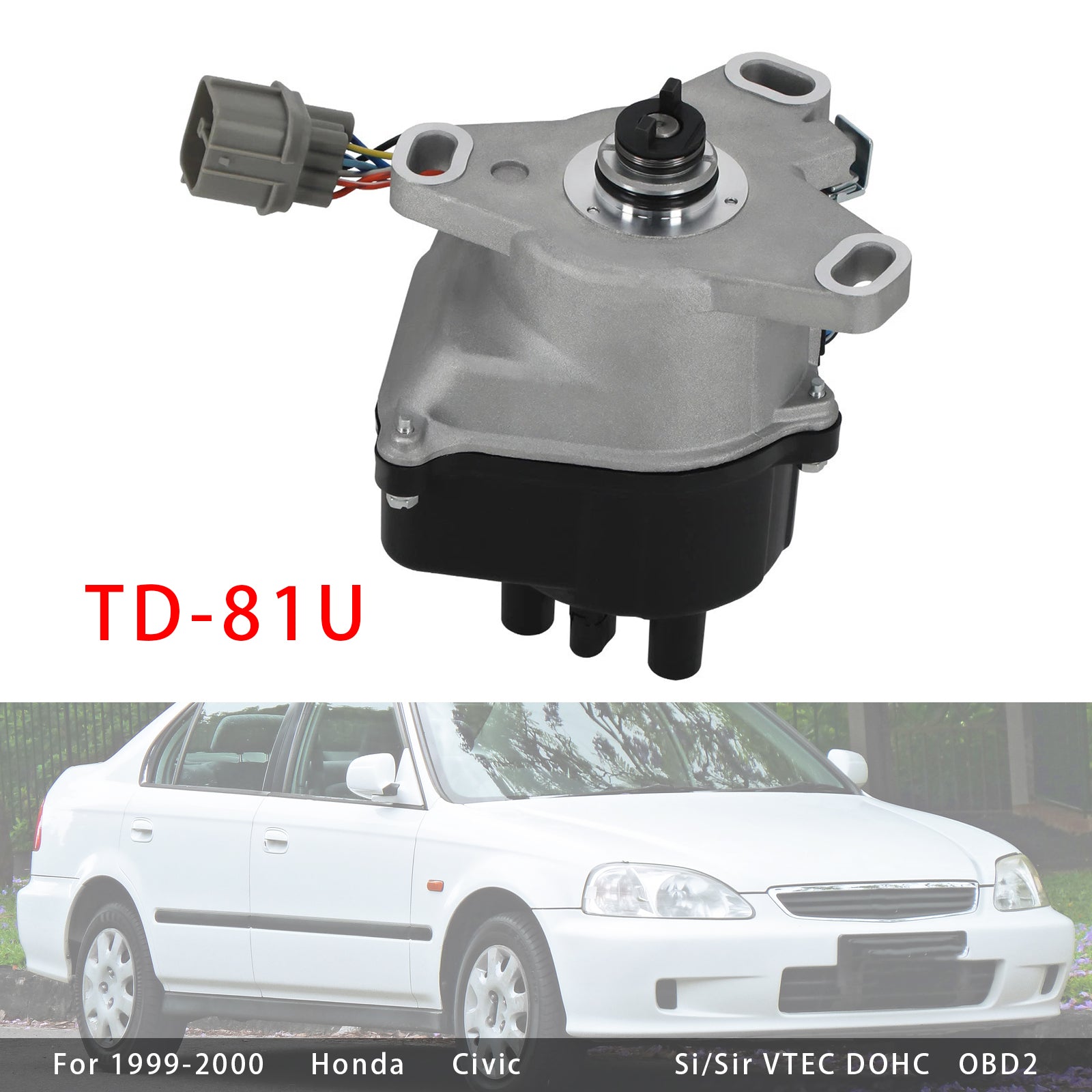 1999-2000 Honda Civic Si/Sir VTEC DOHC OBD2 Ignition Distributor TD81U