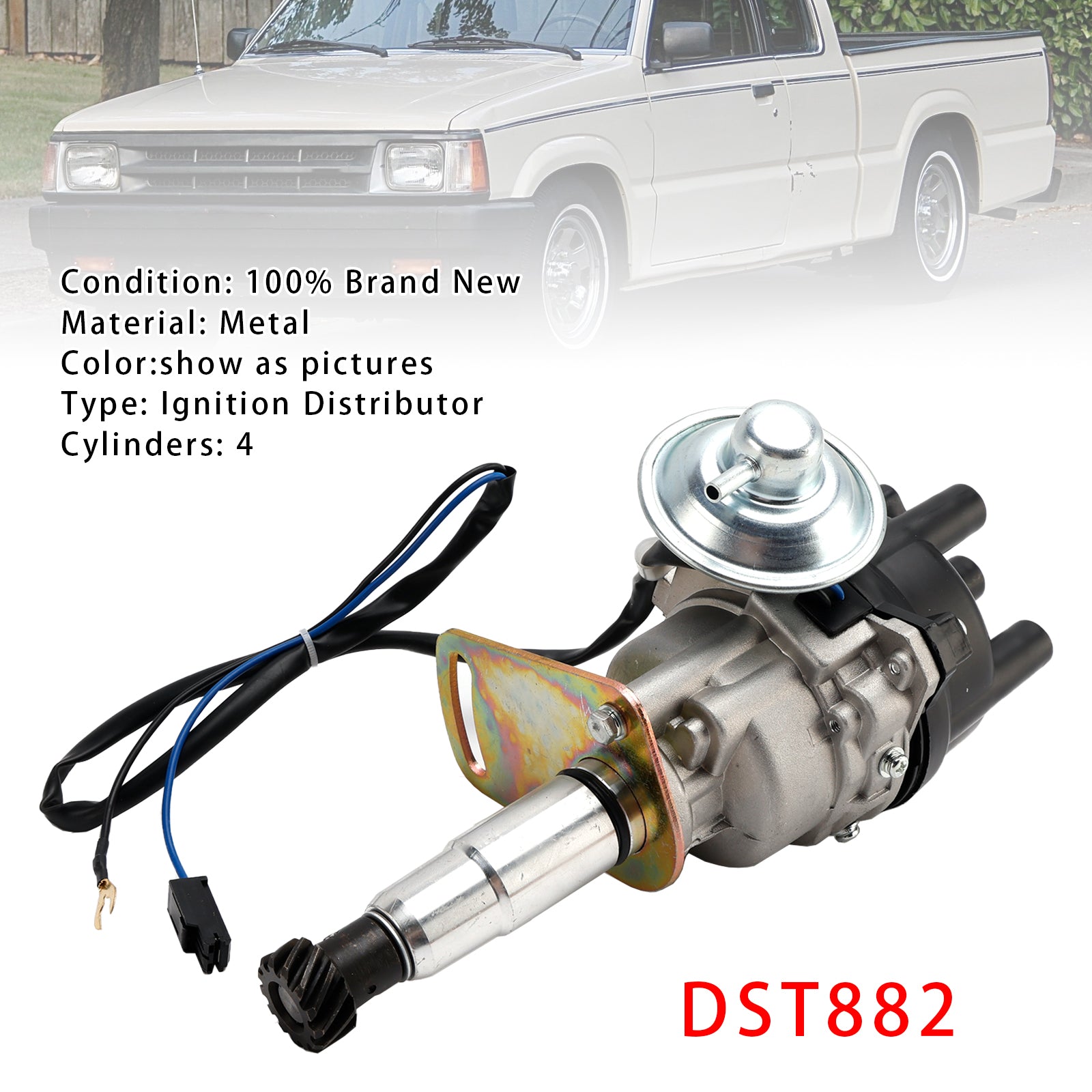 Ignition Distributor w/Cap & Rotor DST882 For Mazda B2200 1987-1993