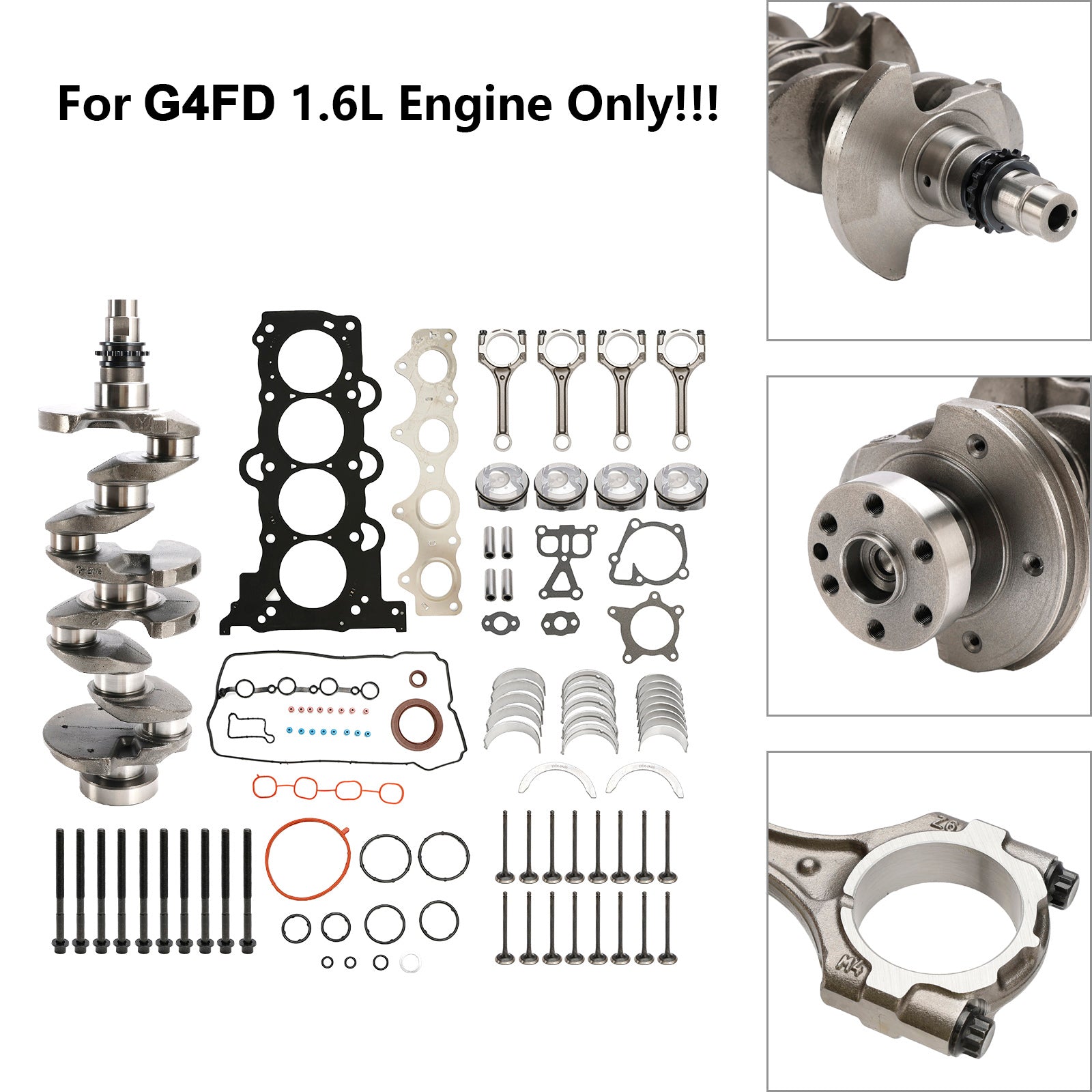 Kia Sportage (QL) 2015-2021 G4FD 1.6L Engine Rebuild Overhaul Kit w/Crankshaft & Connecting Rod