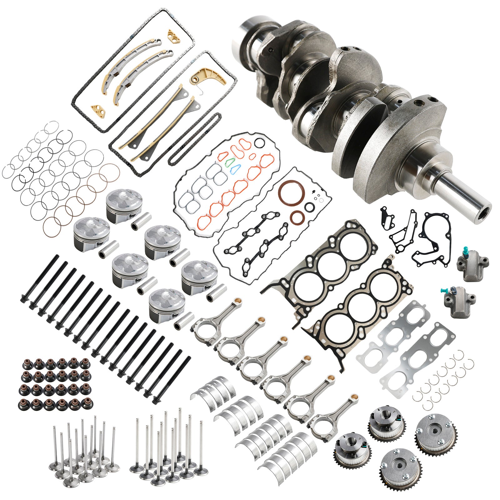 2013-2017 Hyundai Azera 3.3L G6DH 3.3L Engine Rebuild Overhaul Kit w/ Crankshaft Rods Timing