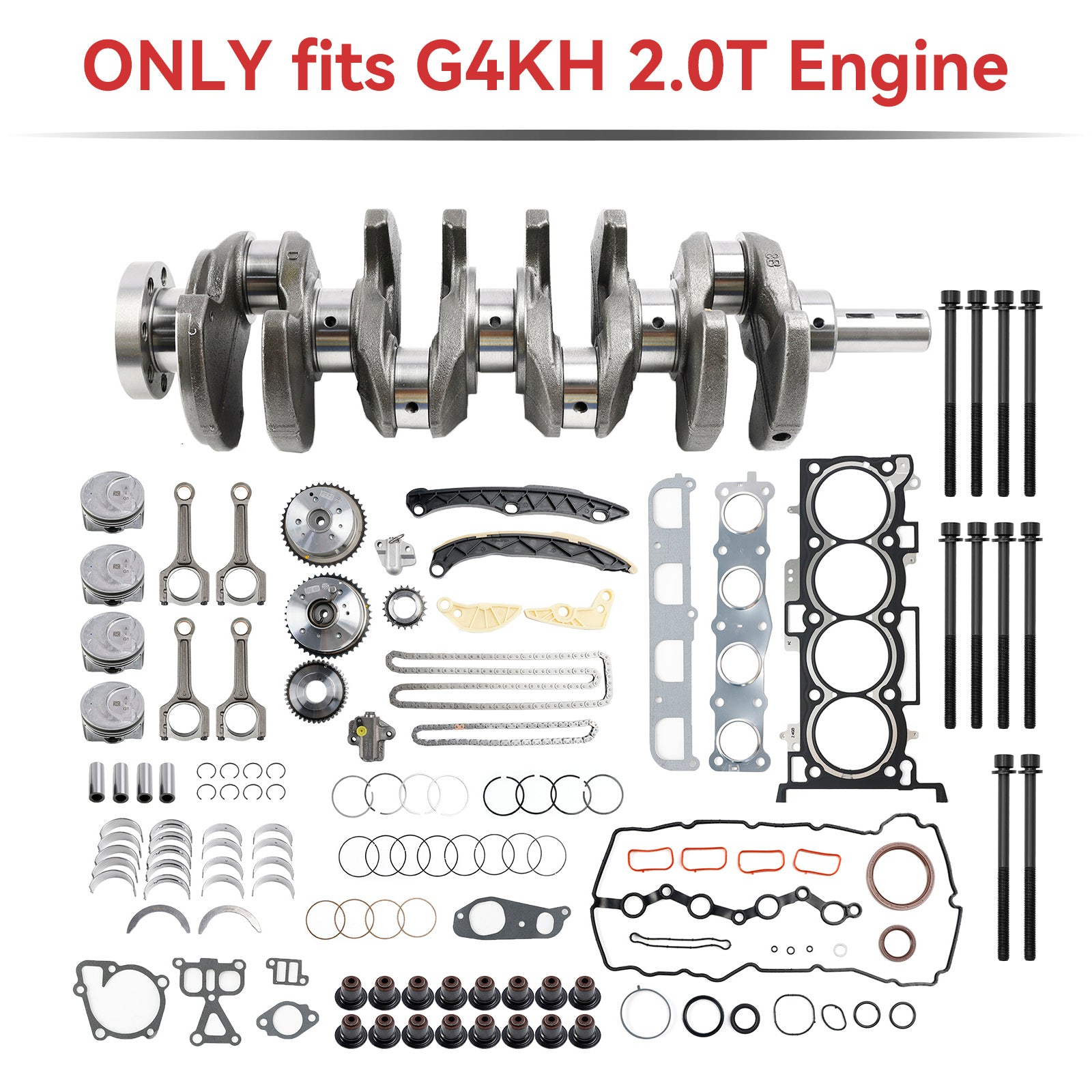 2015-2019 Kia KX3 (KC) G4KH 2.0T Engine Rebuild Kit w/ Crankshaft Con Rods Timing Kit