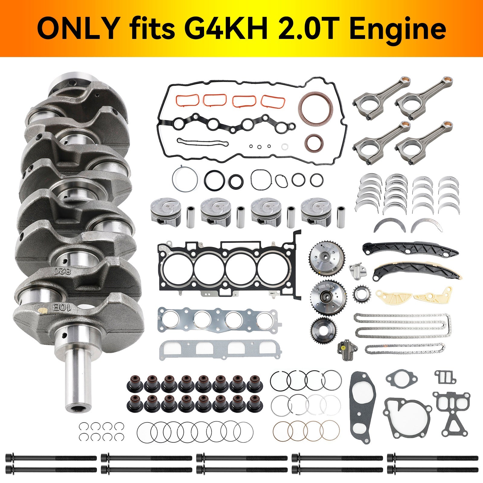 2013-2015 Hyundai Elantra (UD) G4KH 2.0T Engine Rebuild Kit w/ Crankshaft Con Rods Timing Kit