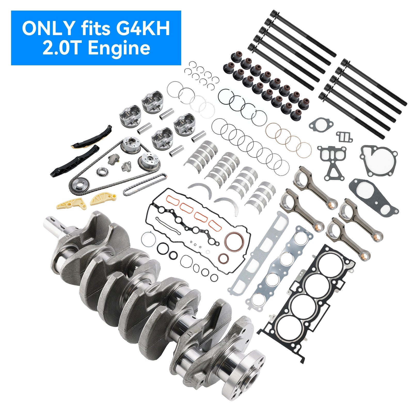 2015-2019 Kia KX3 (KC) G4KH 2.0T Engine Rebuild Kit w/ Crankshaft Con Rods Timing Kit