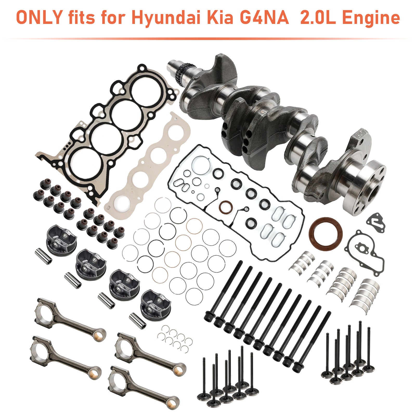 G4NA 2.0L Engine Rebuild Kit Crankshaft Con Rods Gasket Kit for HYUNDAI KIA