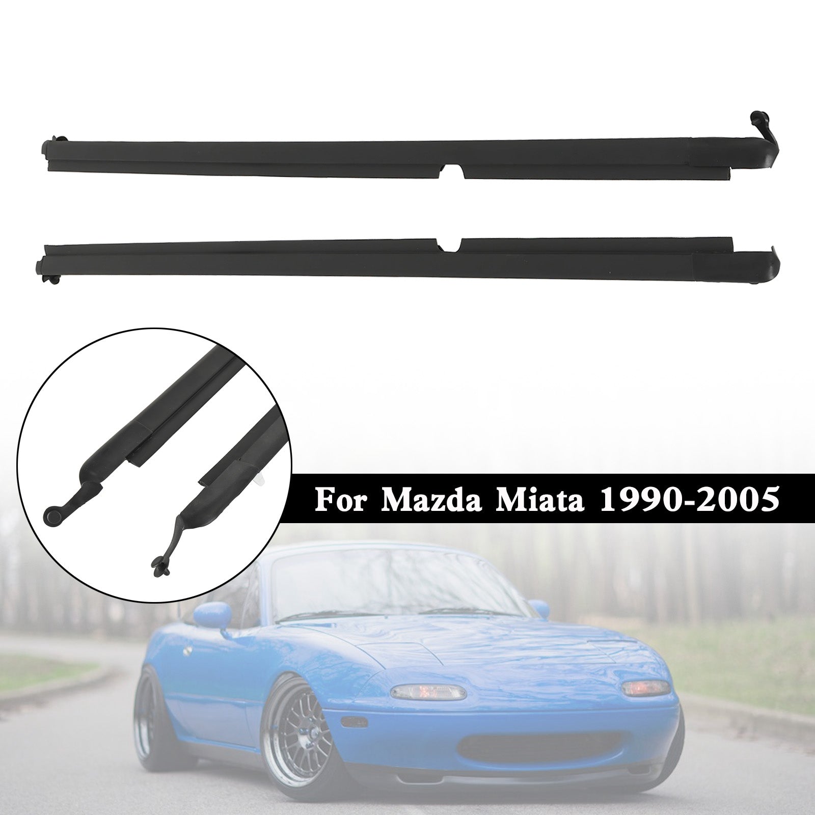 Miata 1990-2005 L + R مجموعة أختام نافذة زجاج الباب السير الوقائي NA01-58-810F