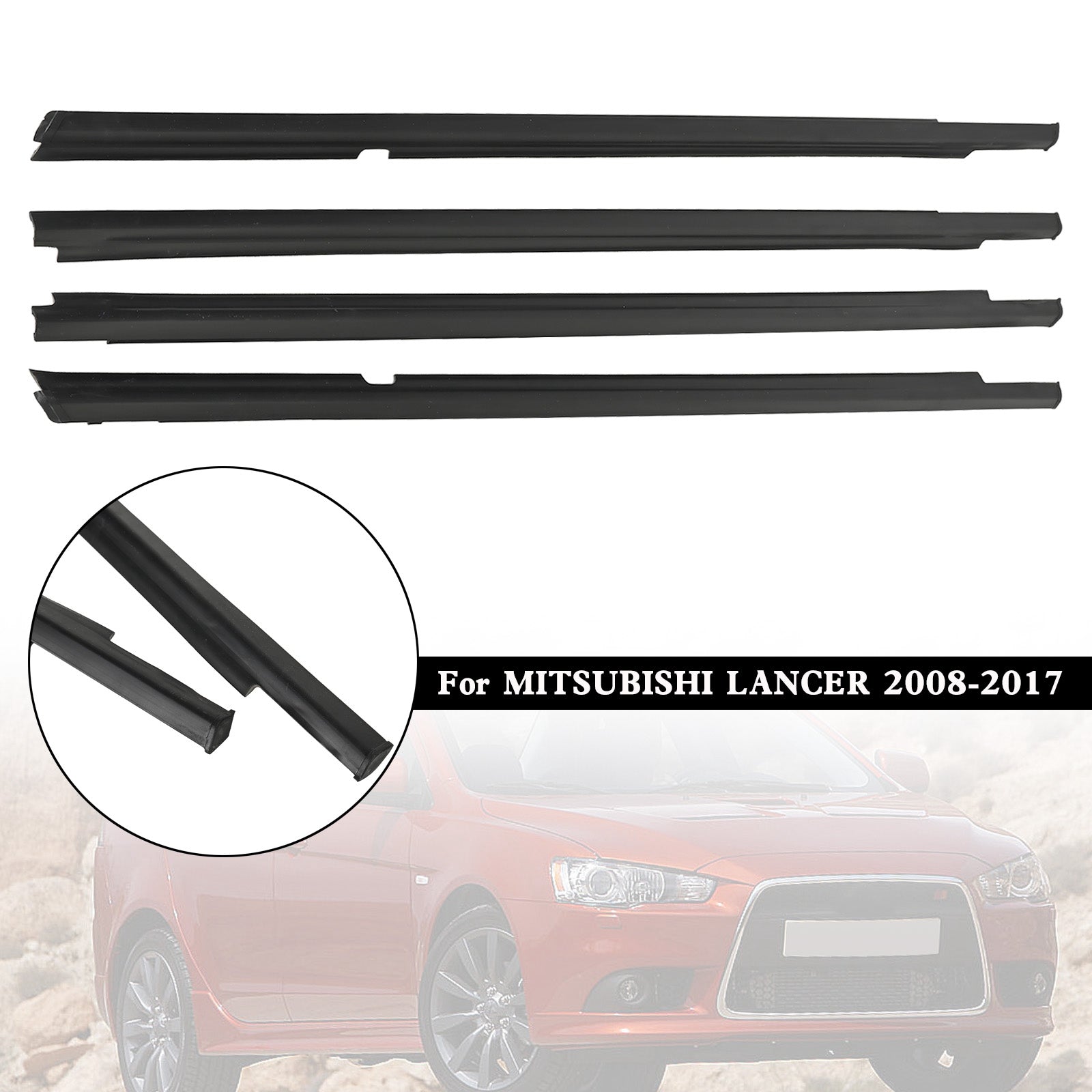 Mitsubishi Lancer 2008-2017 Weatherstrip Door Belt Set 5727A005 5727A006